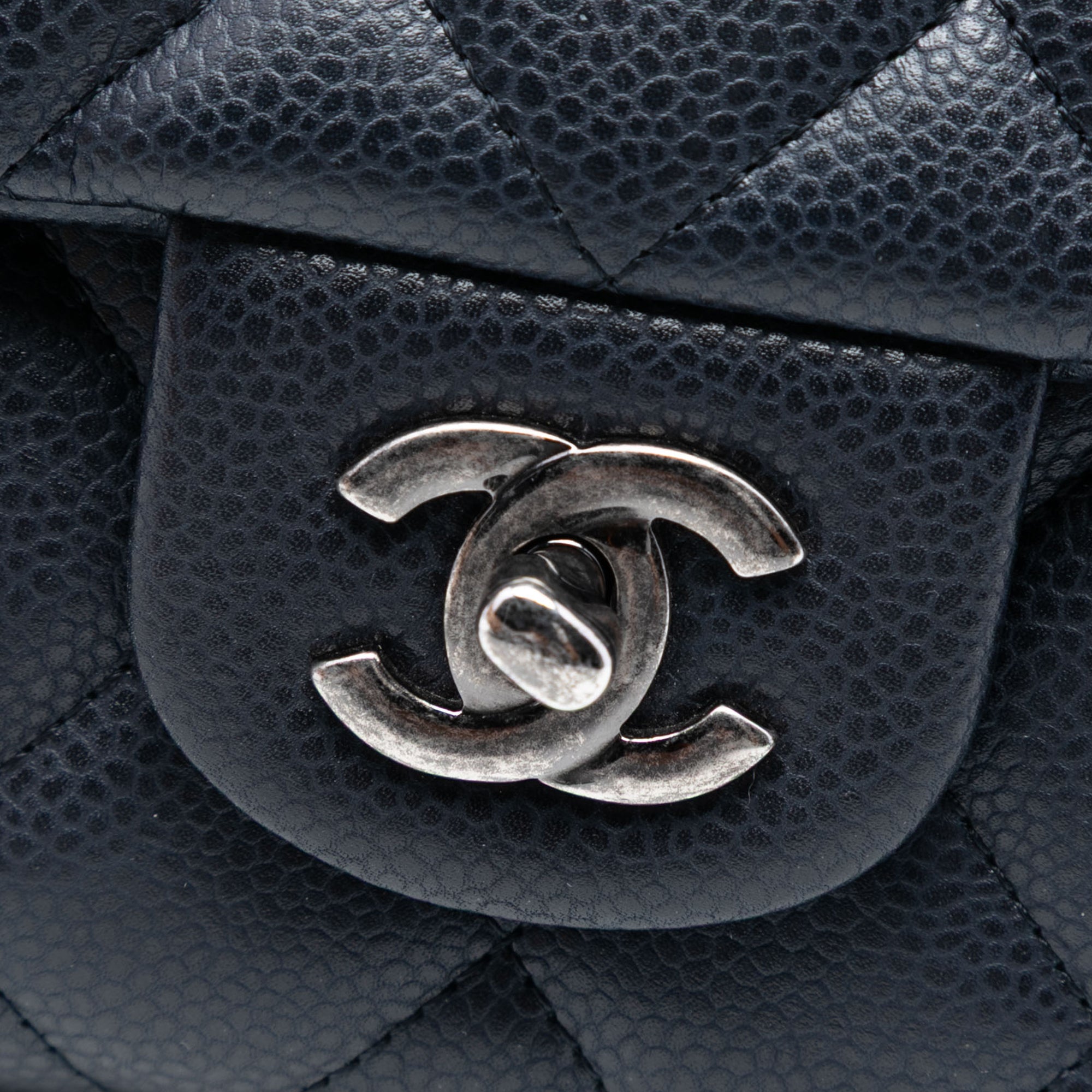 Chanel Quilted Caviar Clutch with Chain - image 6