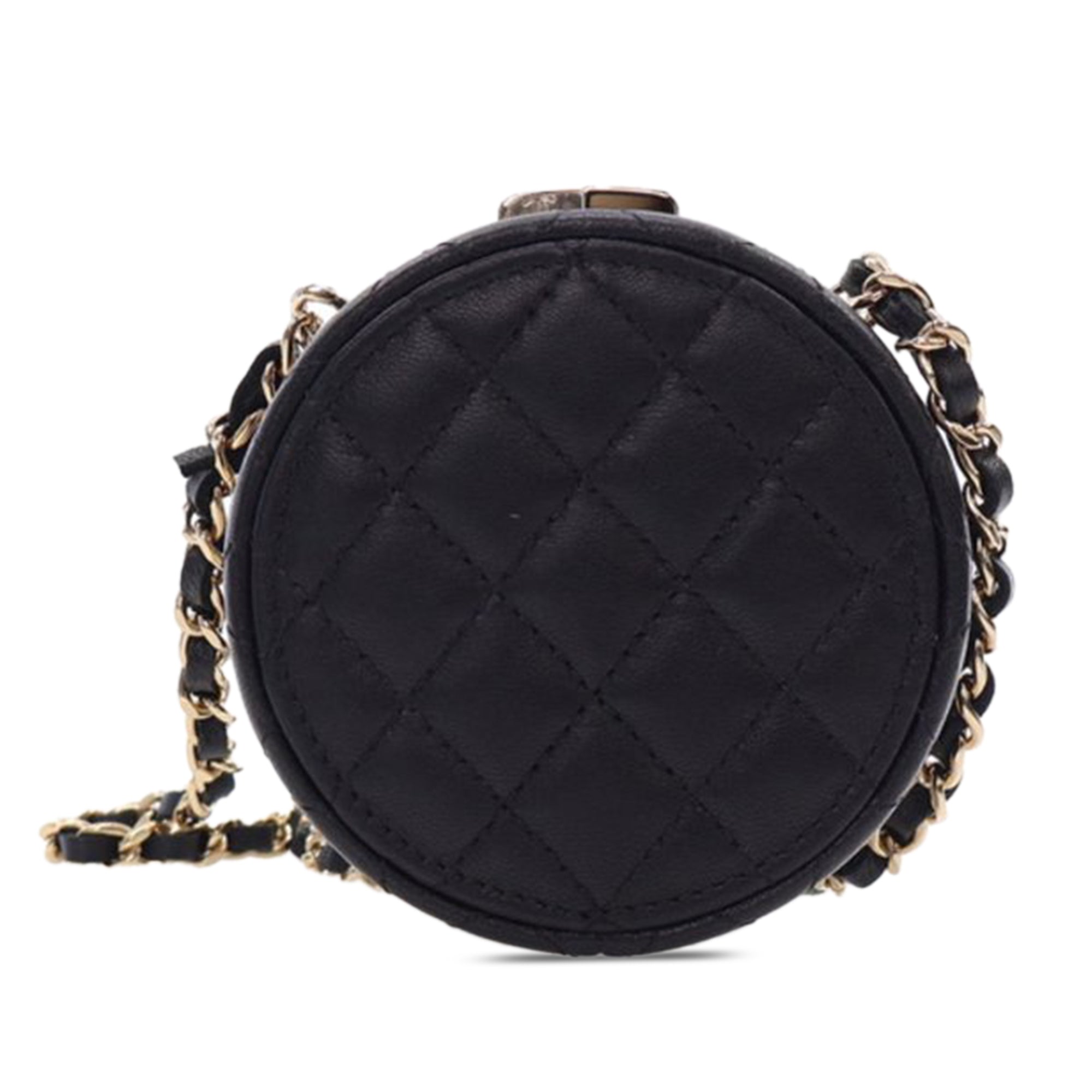 Chanel Enamel and Quilted Lambskin Round Poker Chip Clutch with Chain - image 3
