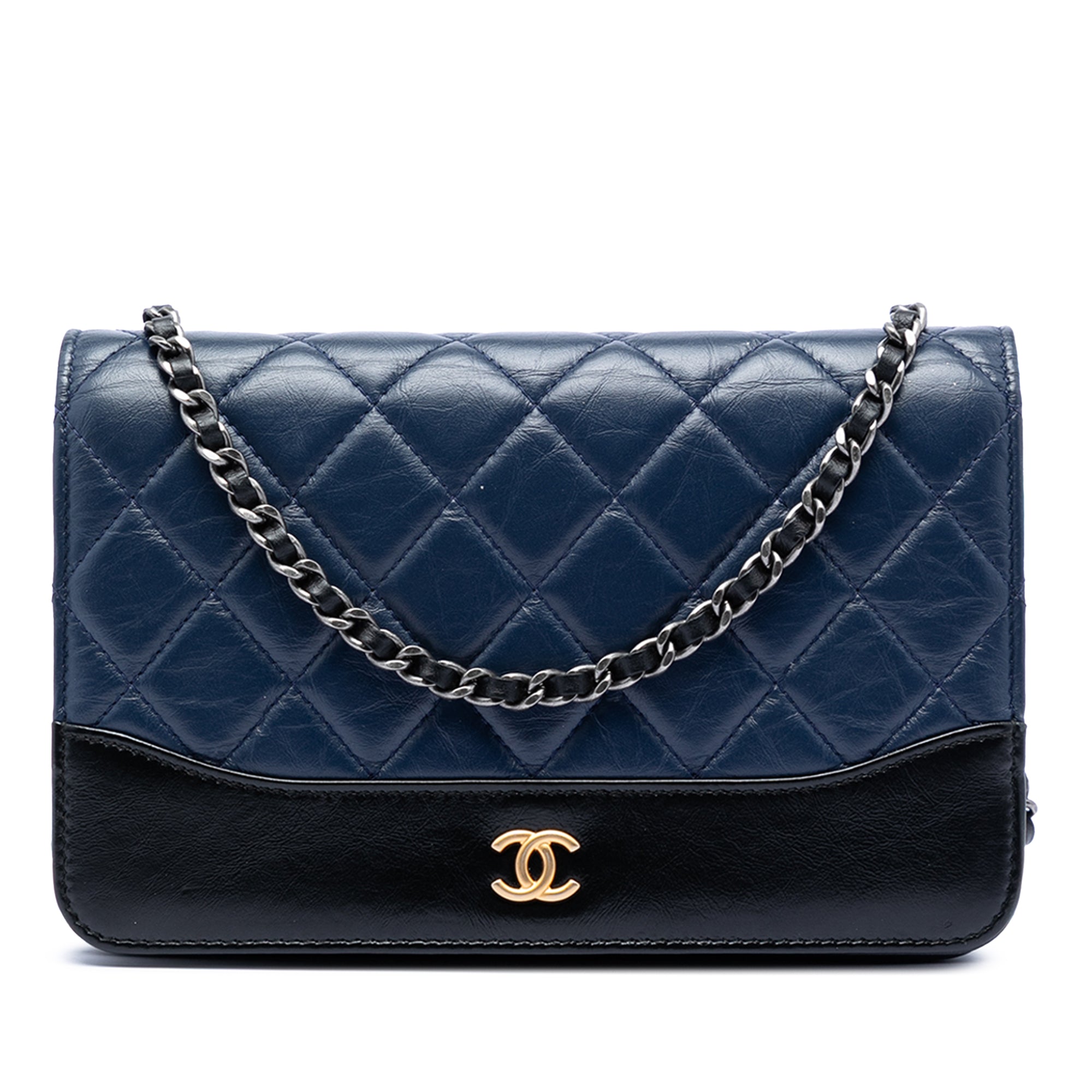 Chanel Bicolor Quilted Aged Calfskin Gabrielle Wallet On Chain - image 1