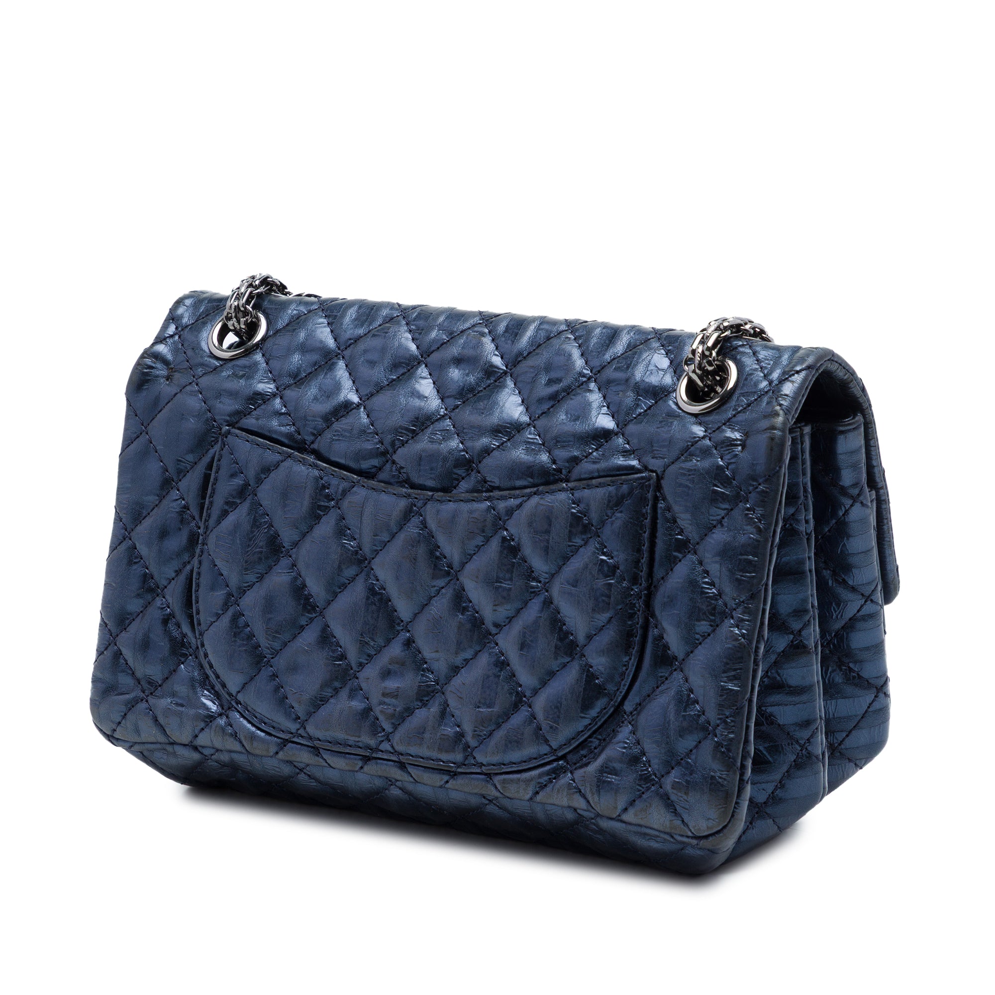 Chanel Quilted Metallic Striped Aged Calfskin Reissue 2.55 Accordion Flap 225 - image 2