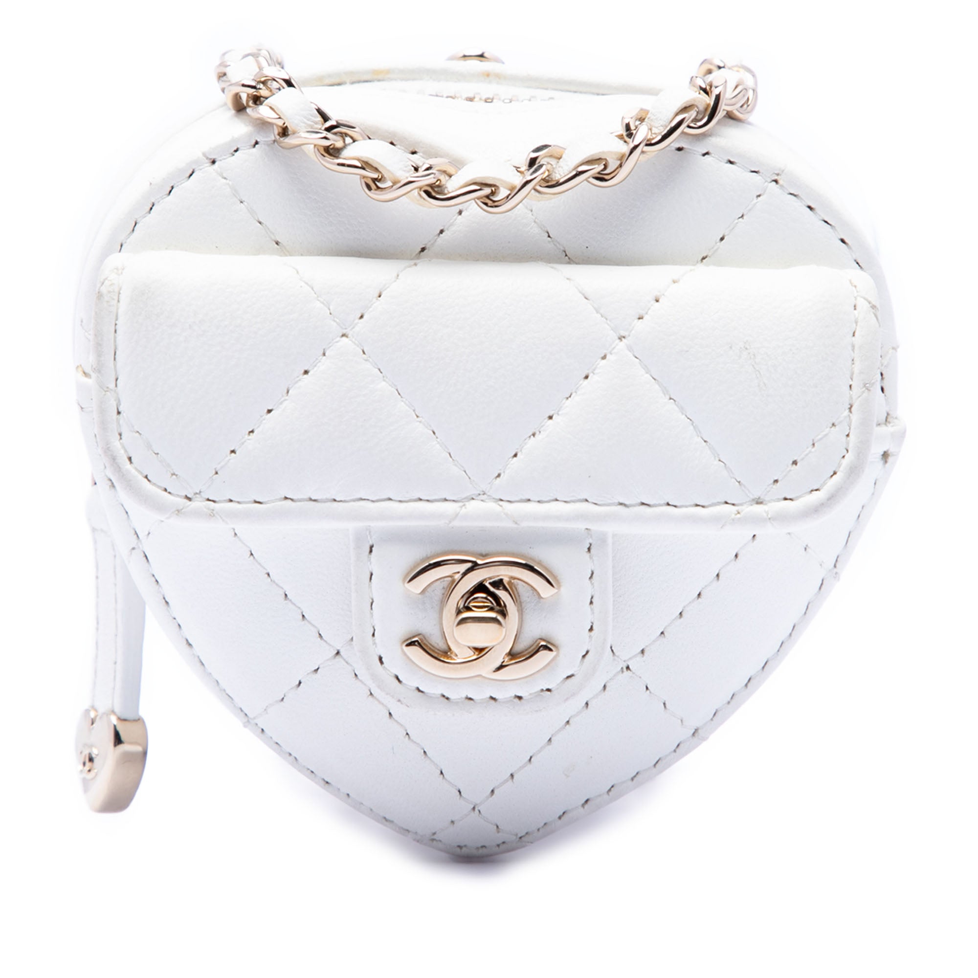 Chanel Mini Quilted Lambskin CC in Love Heart Necklace Bag - image 1