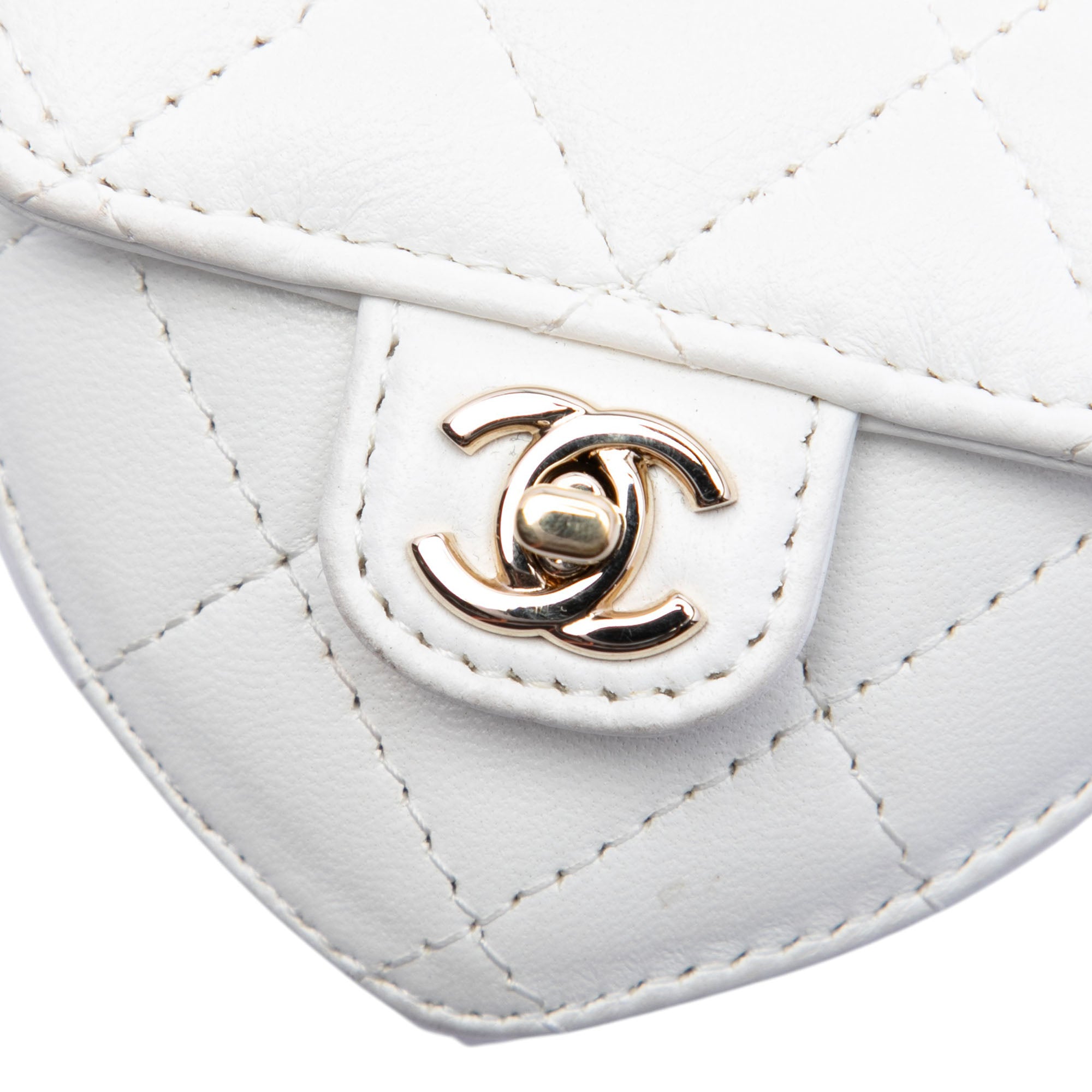 Chanel Mini Quilted Lambskin CC in Love Heart Necklace Bag - image 5