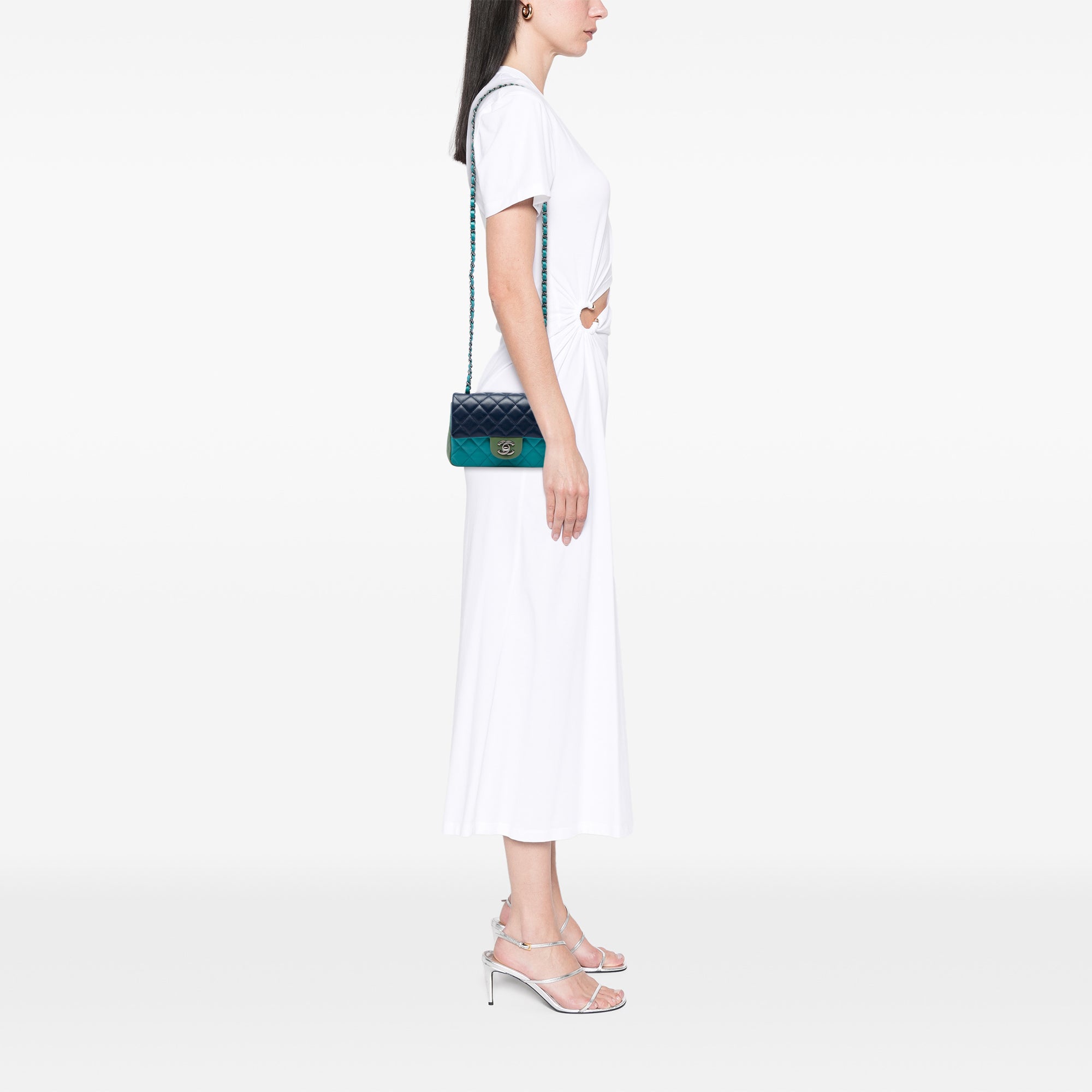 Chanel Mini Rectangular Classic Tricolor Lambskin Single Flap - image 5
