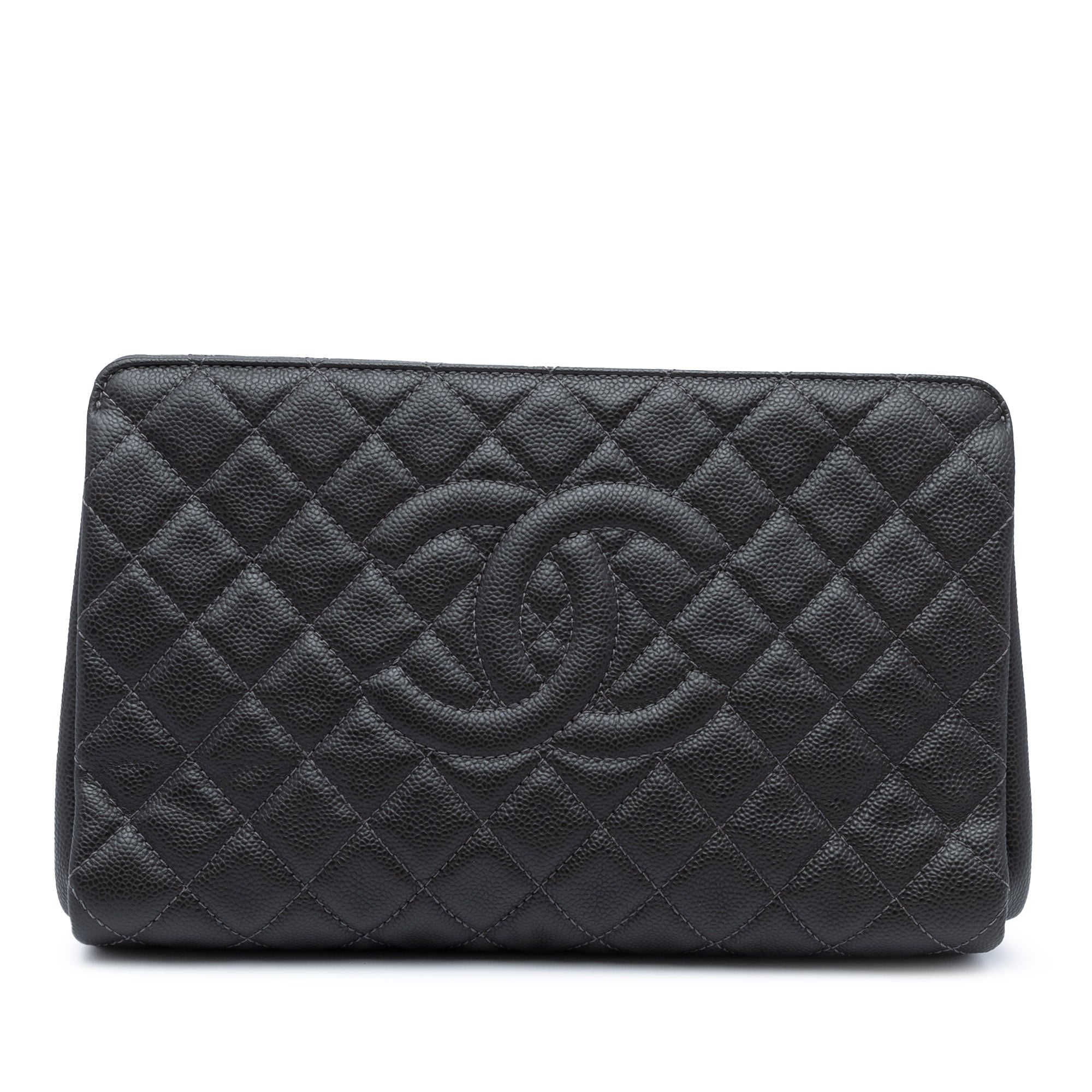 Chanel Large CC Quilted Caviar CC Clutch - image 1
