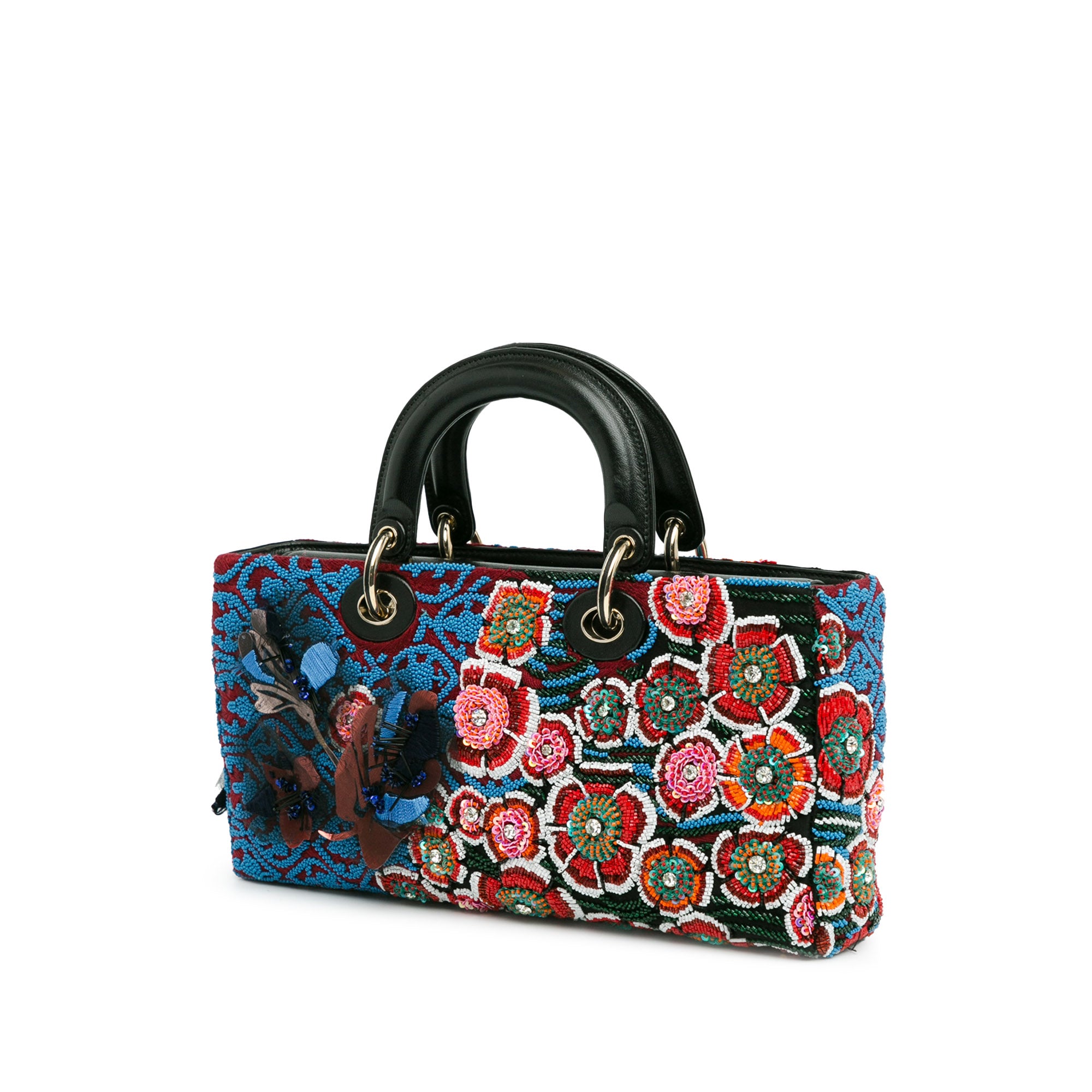 Dior Medium Beaded Ribbon Embroidered Floral Lady D Joy - image 2