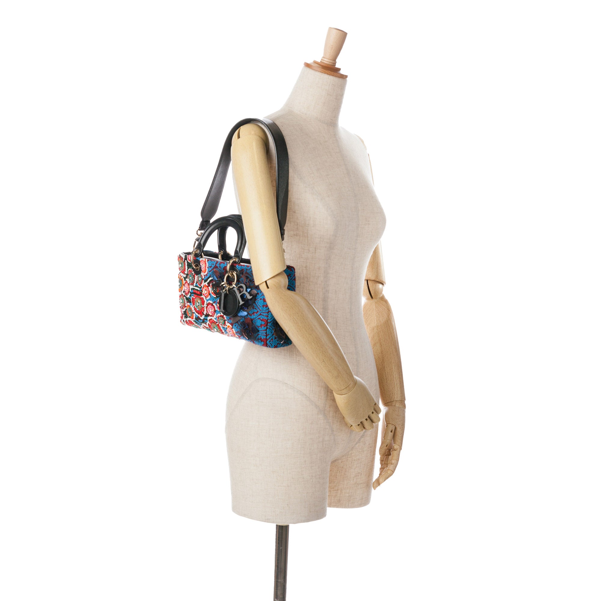Dior Medium Beaded Ribbon Embroidered Floral Lady D Joy - image 8