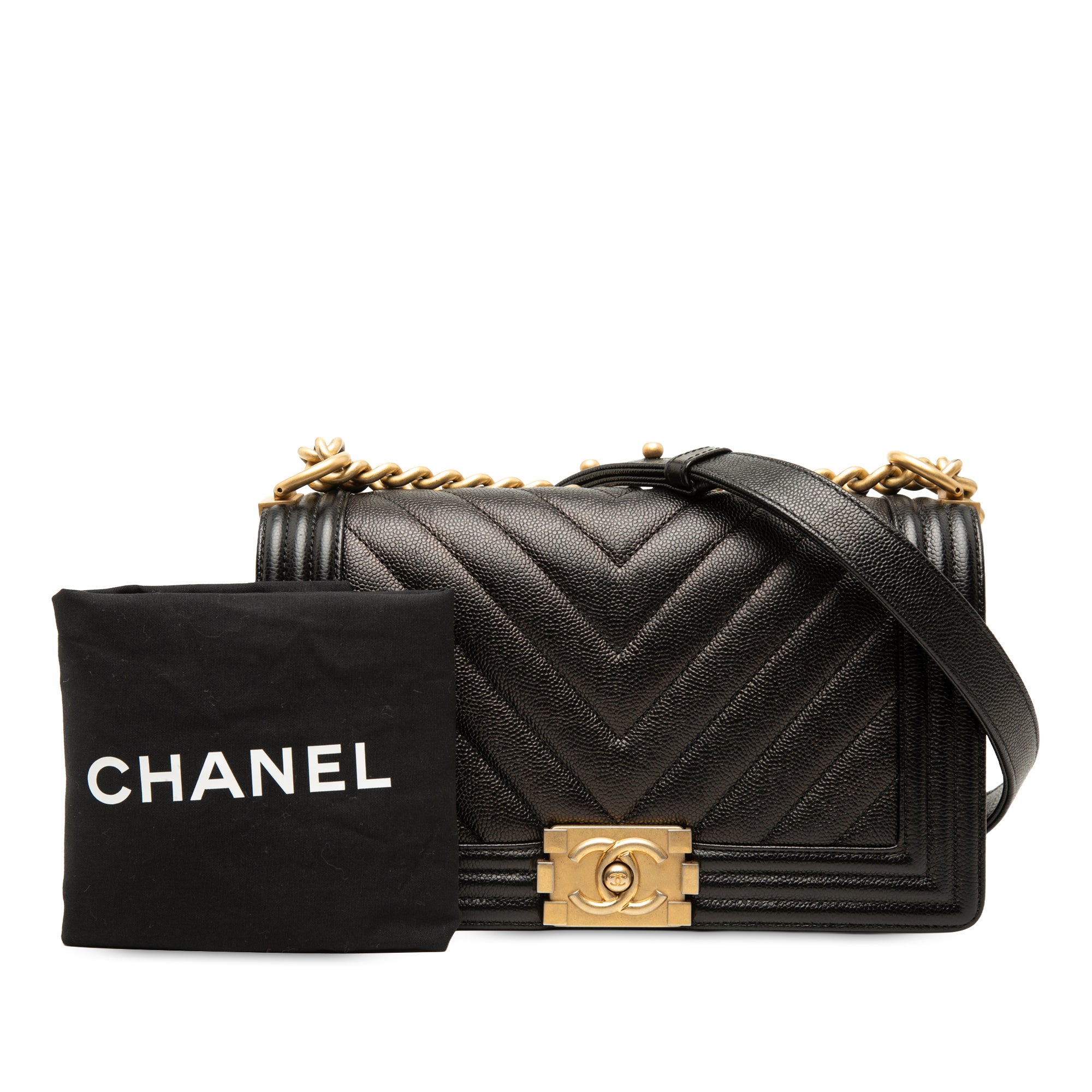 Chanel Old Medium Chevron Caviar Boy Flap - image 7