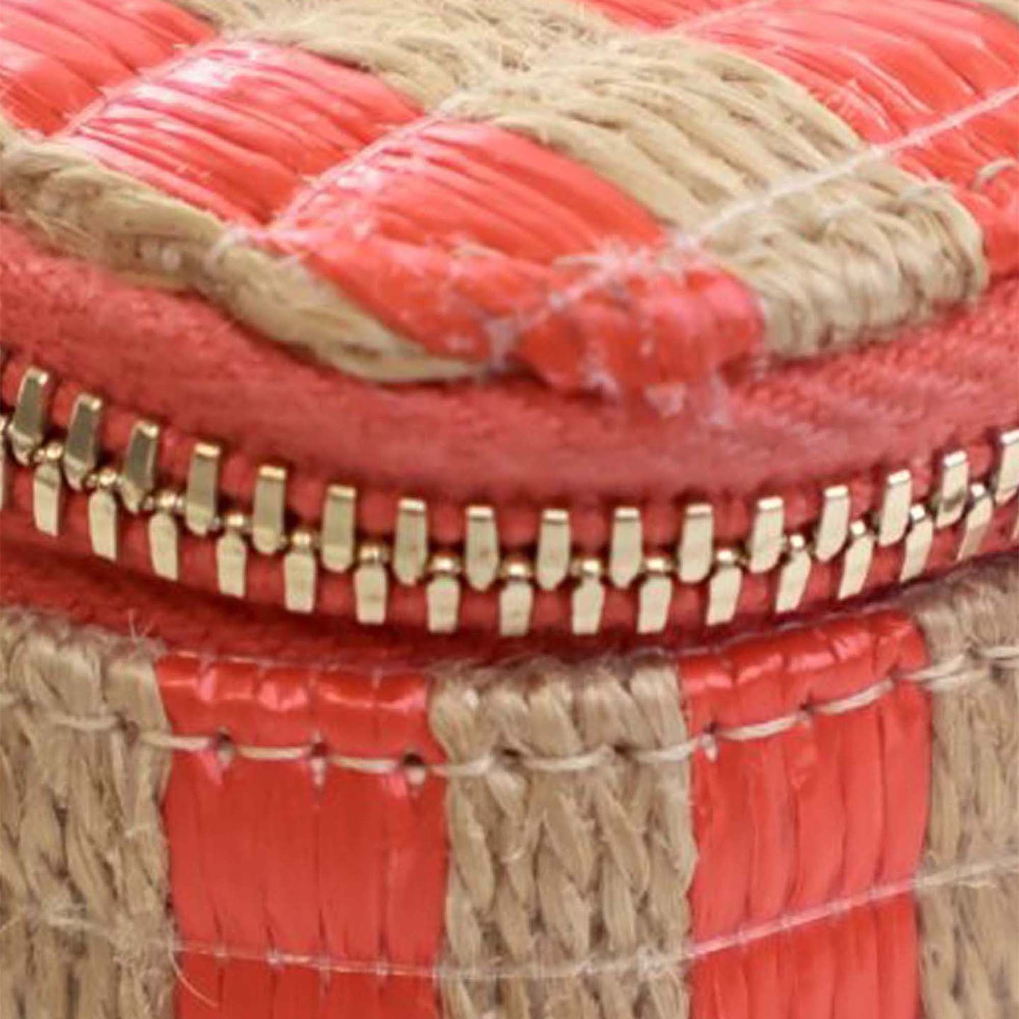 Chanel Mini CC Striped Raffia Vanity Case - image 13