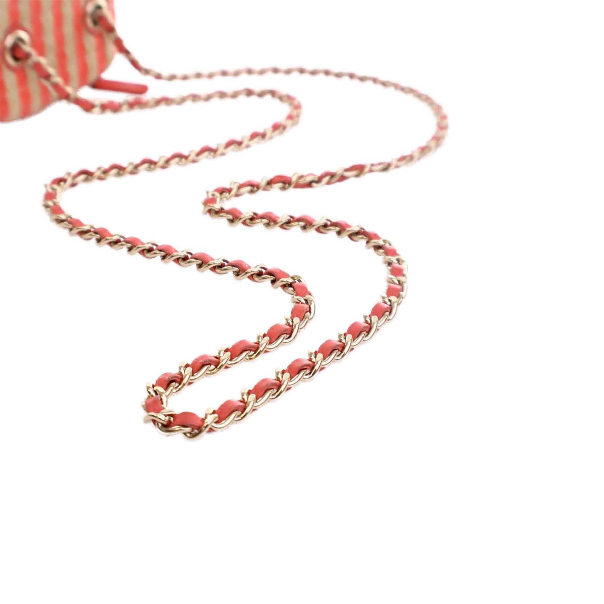 Chanel Mini CC Striped Raffia Vanity Case - image 15