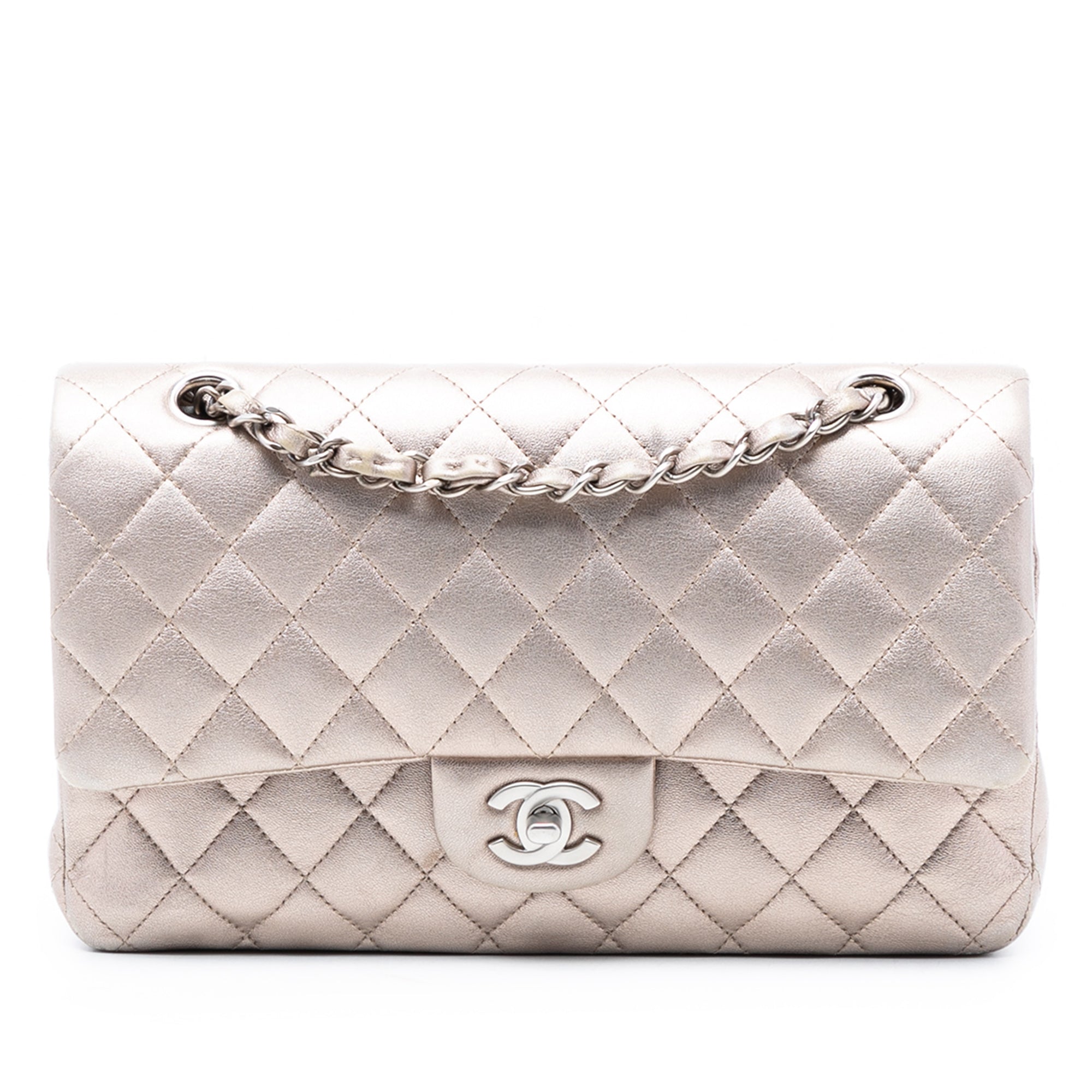 Chanel Medium Classic Metallic Lambskin Double Flap - image 1