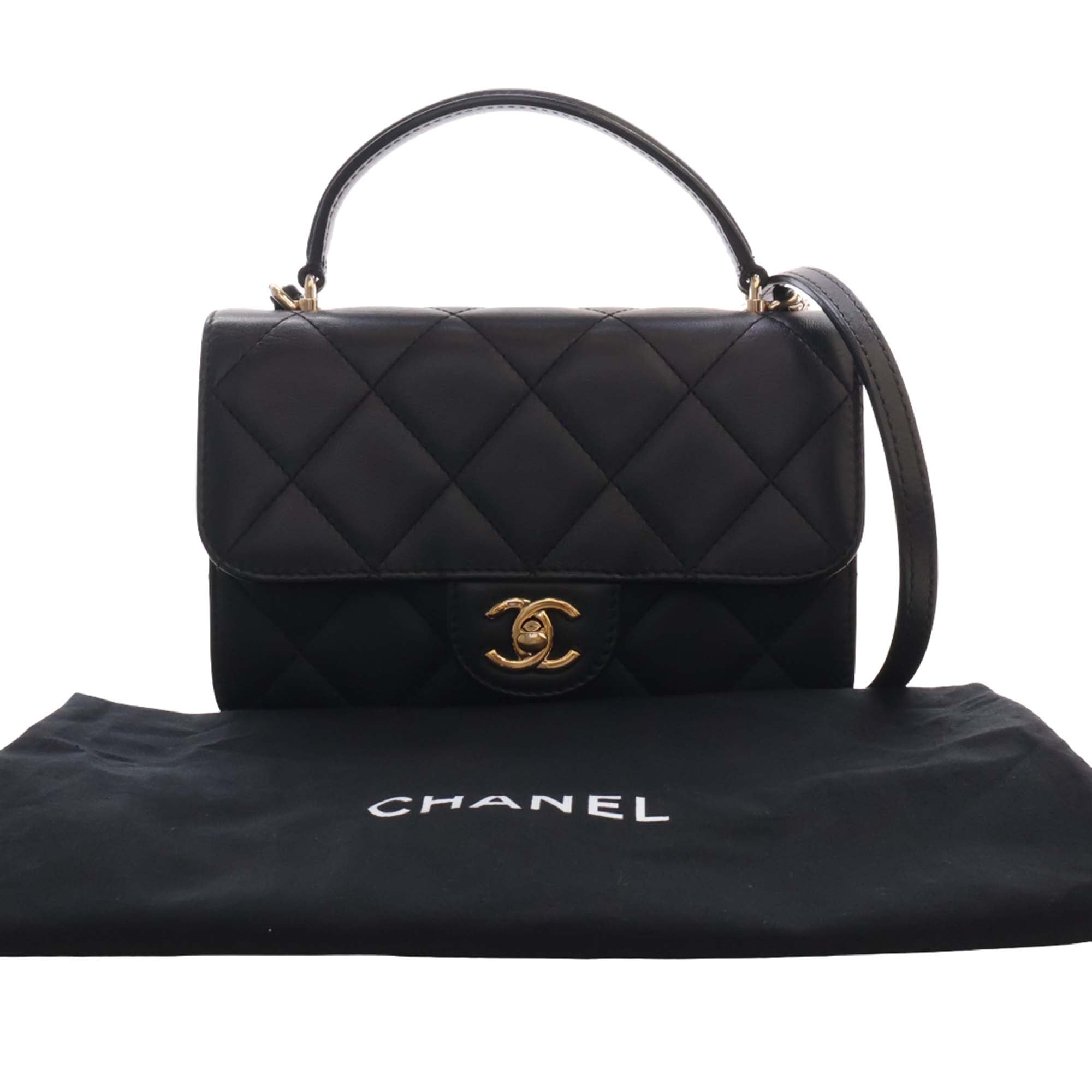 Chanel Mini Quilted Lambskin Top Handle Flap - image 15