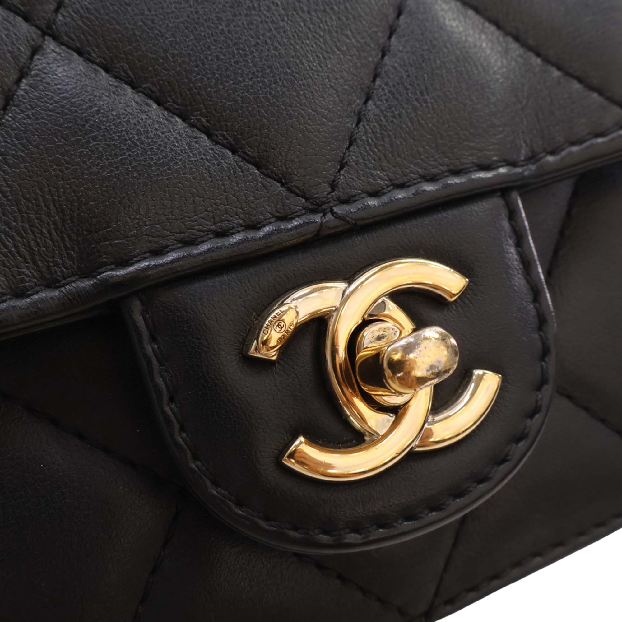 Chanel Mini Quilted Lambskin Top Handle Flap - image 4