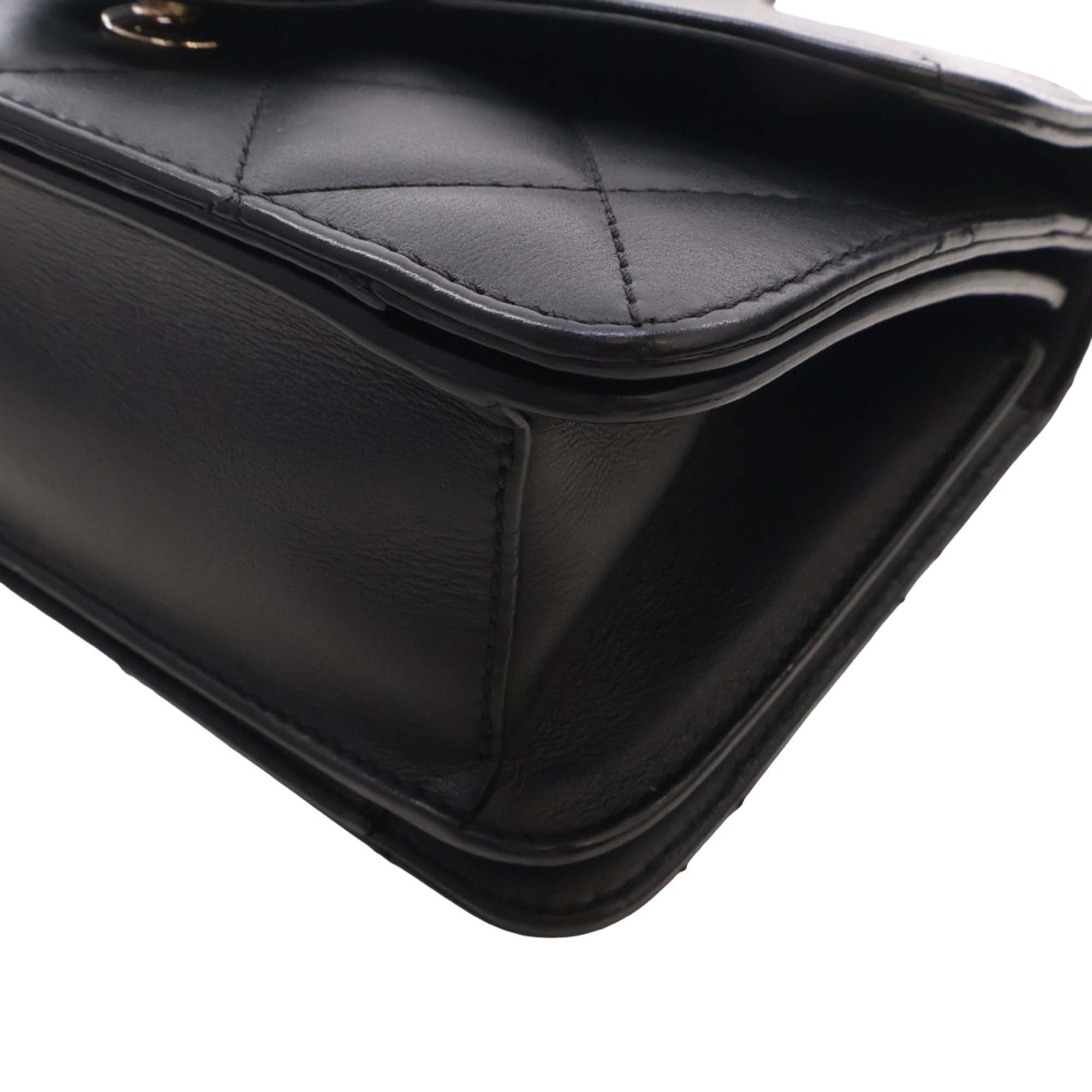 Chanel Mini Quilted Lambskin Top Handle Flap - image 8