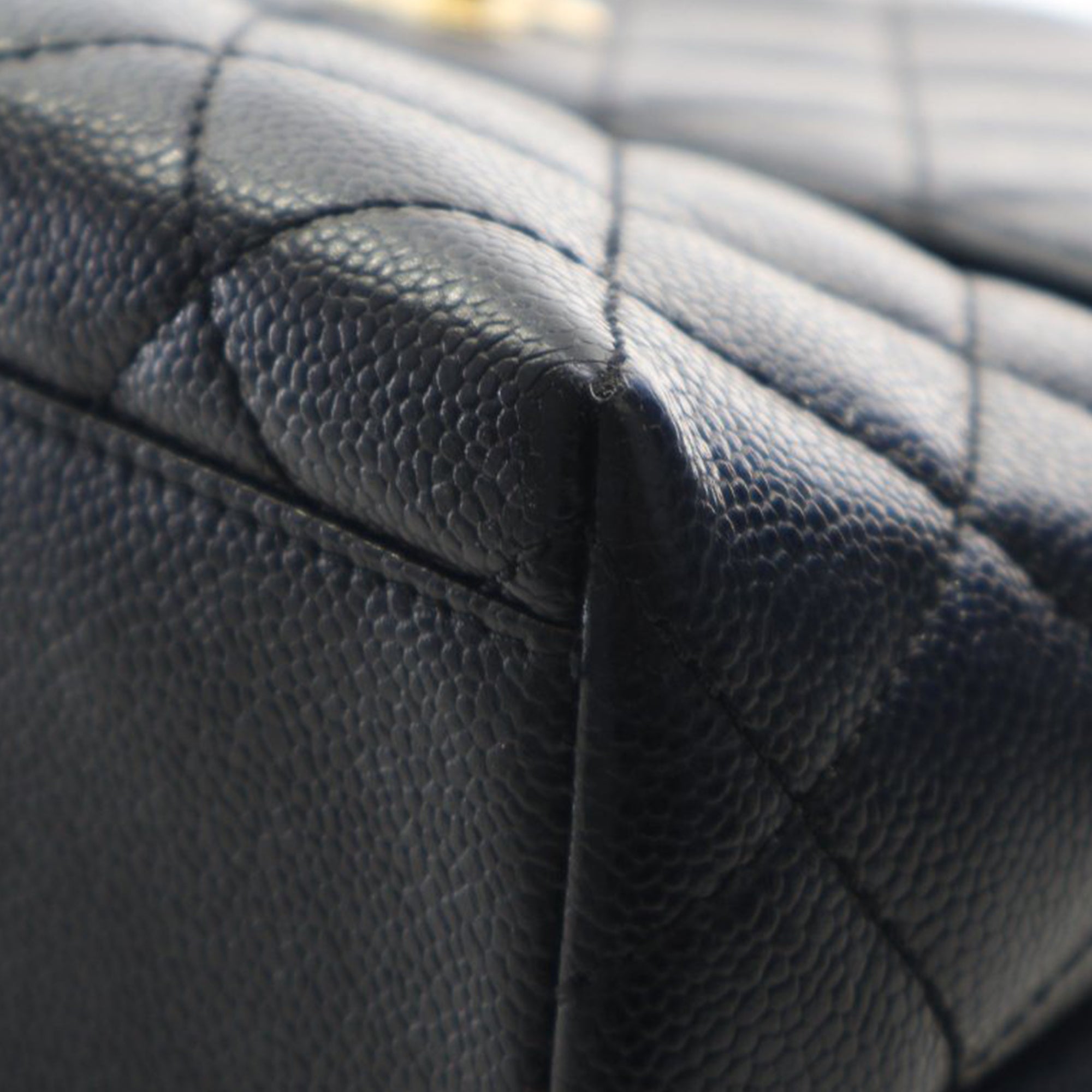 Chanel CC Quilted Caviar Kelly Top Handle Bag - image 10