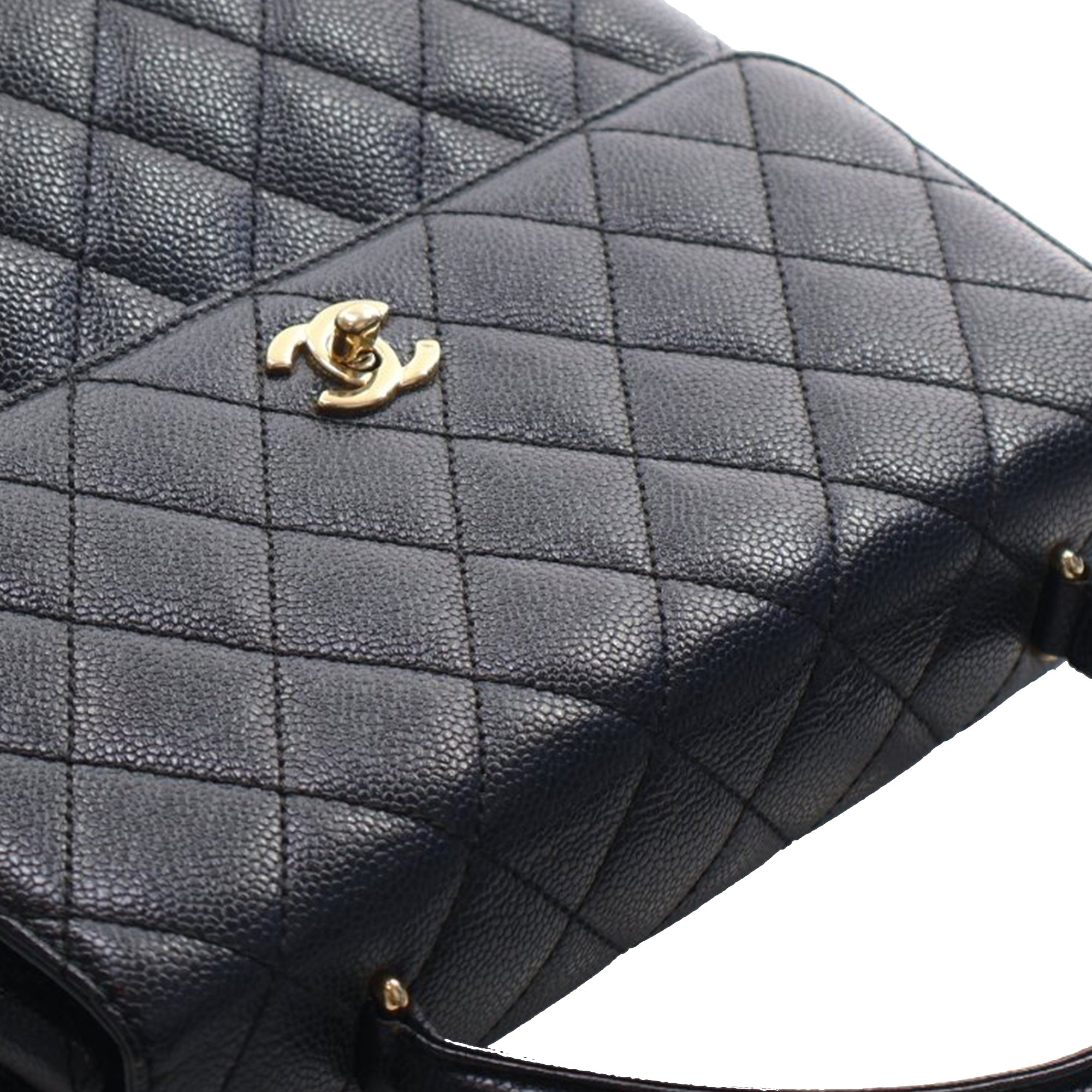 Chanel CC Quilted Caviar Kelly Top Handle Bag - image 14