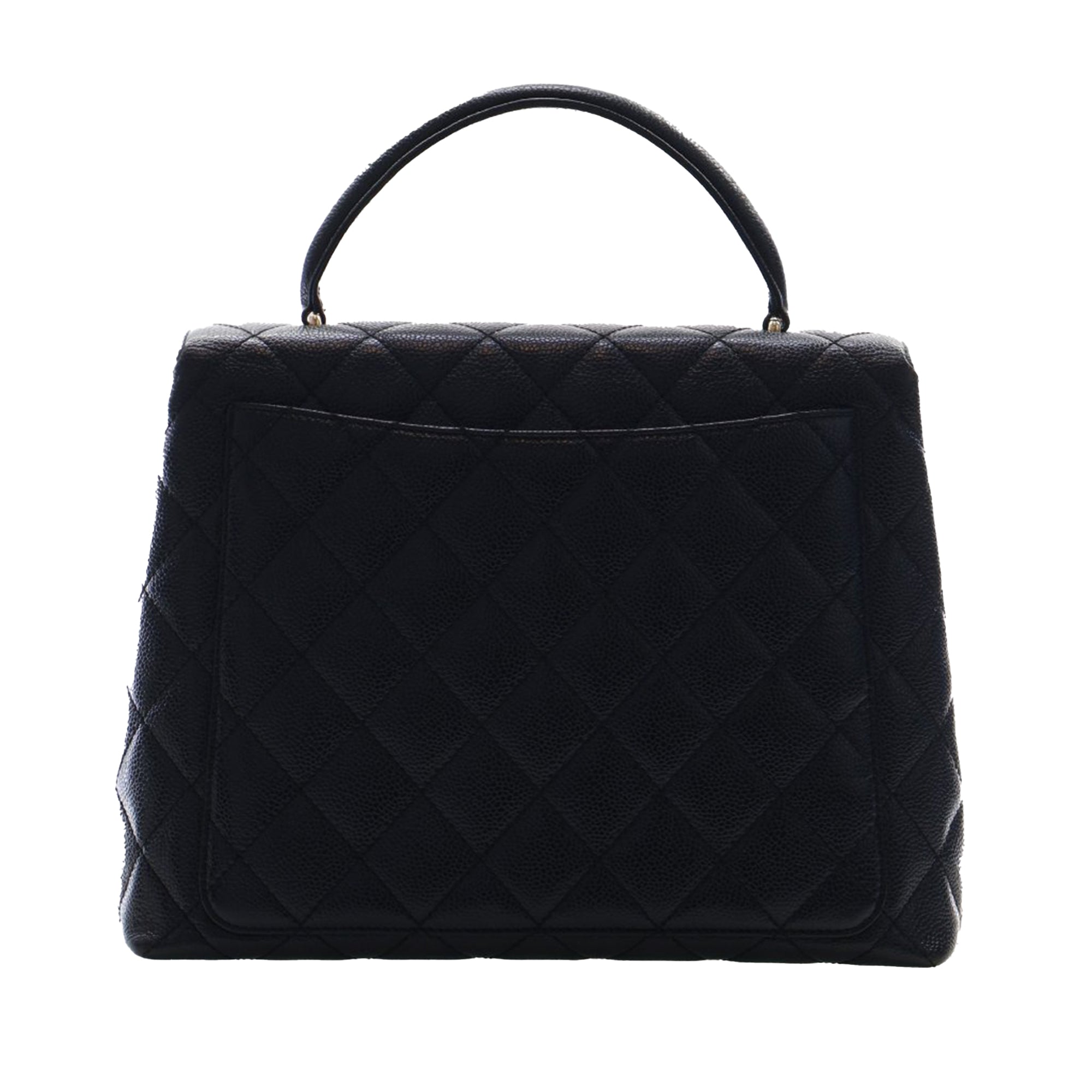 Chanel CC Quilted Caviar Kelly Top Handle Bag - image 4