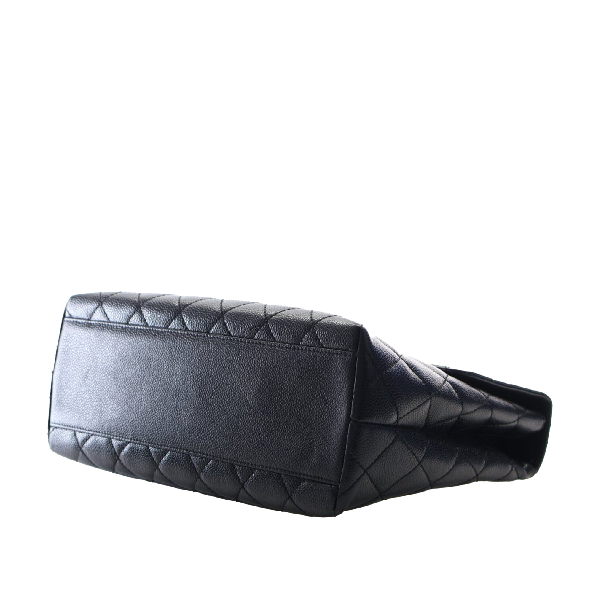 Chanel CC Quilted Caviar Kelly Top Handle Bag - image 6