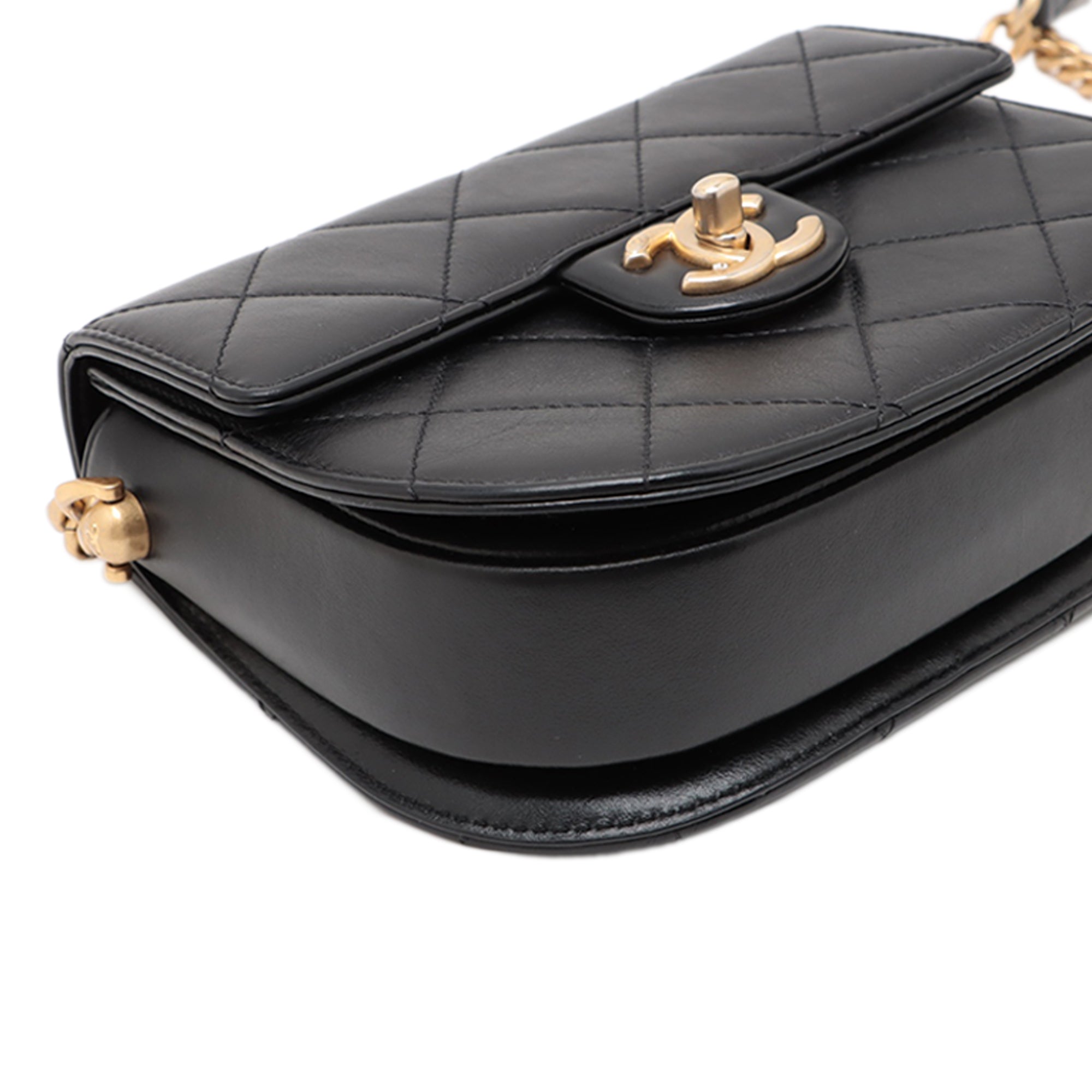 Chanel Mini CC Quilted Calfskin Round Moon Messenger Flap - image 3