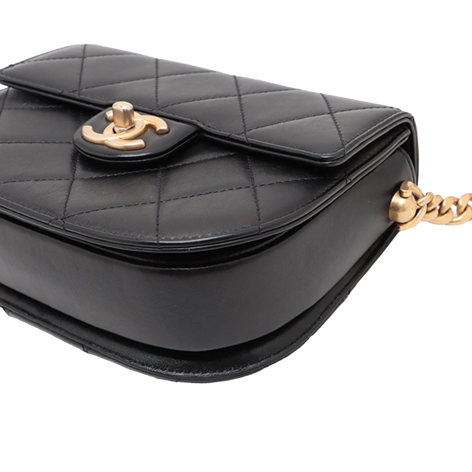 Chanel Mini CC Quilted Calfskin Round Moon Messenger Flap - image 4