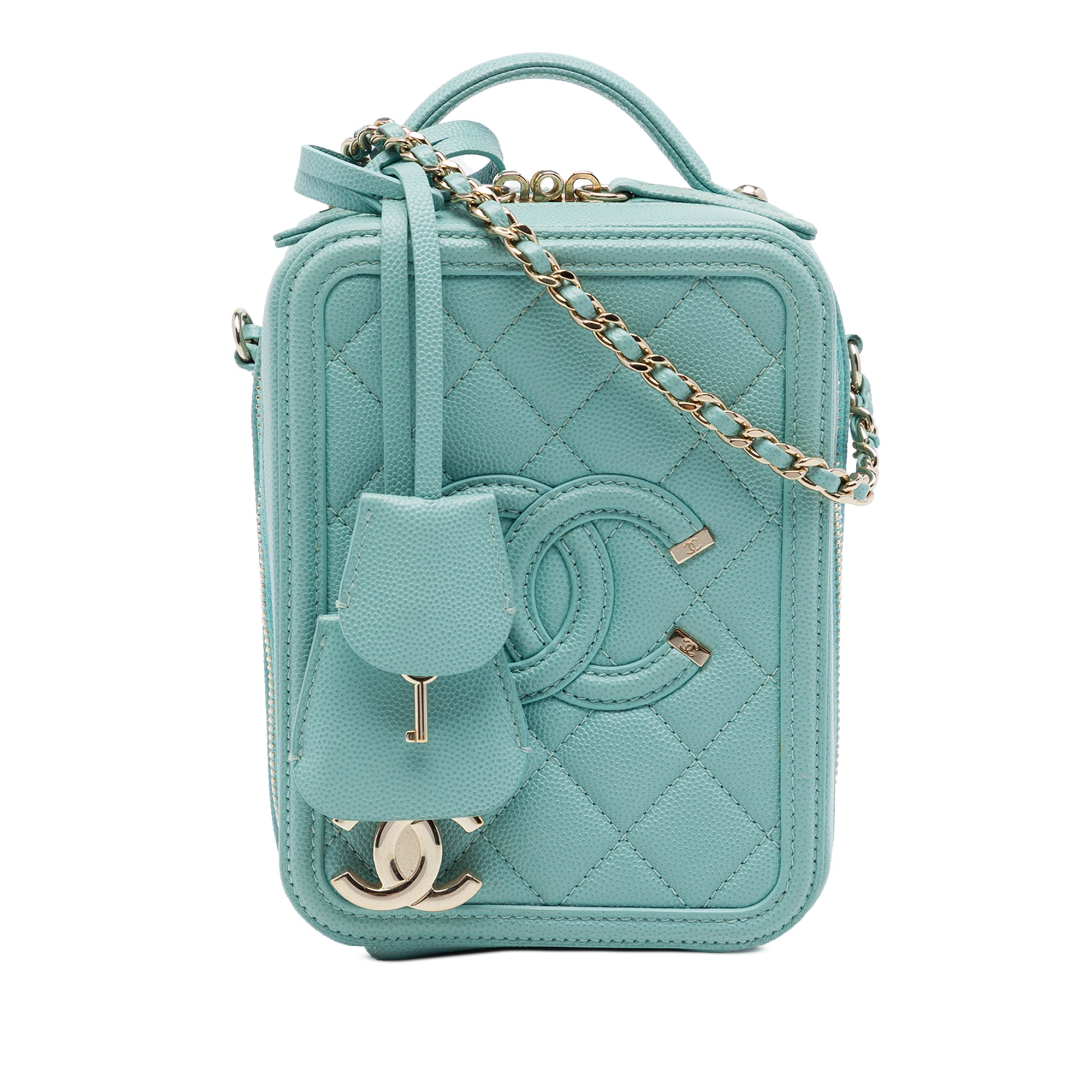 Chanel Caviar CC Filigree Vertical Vanity Case - image 1
