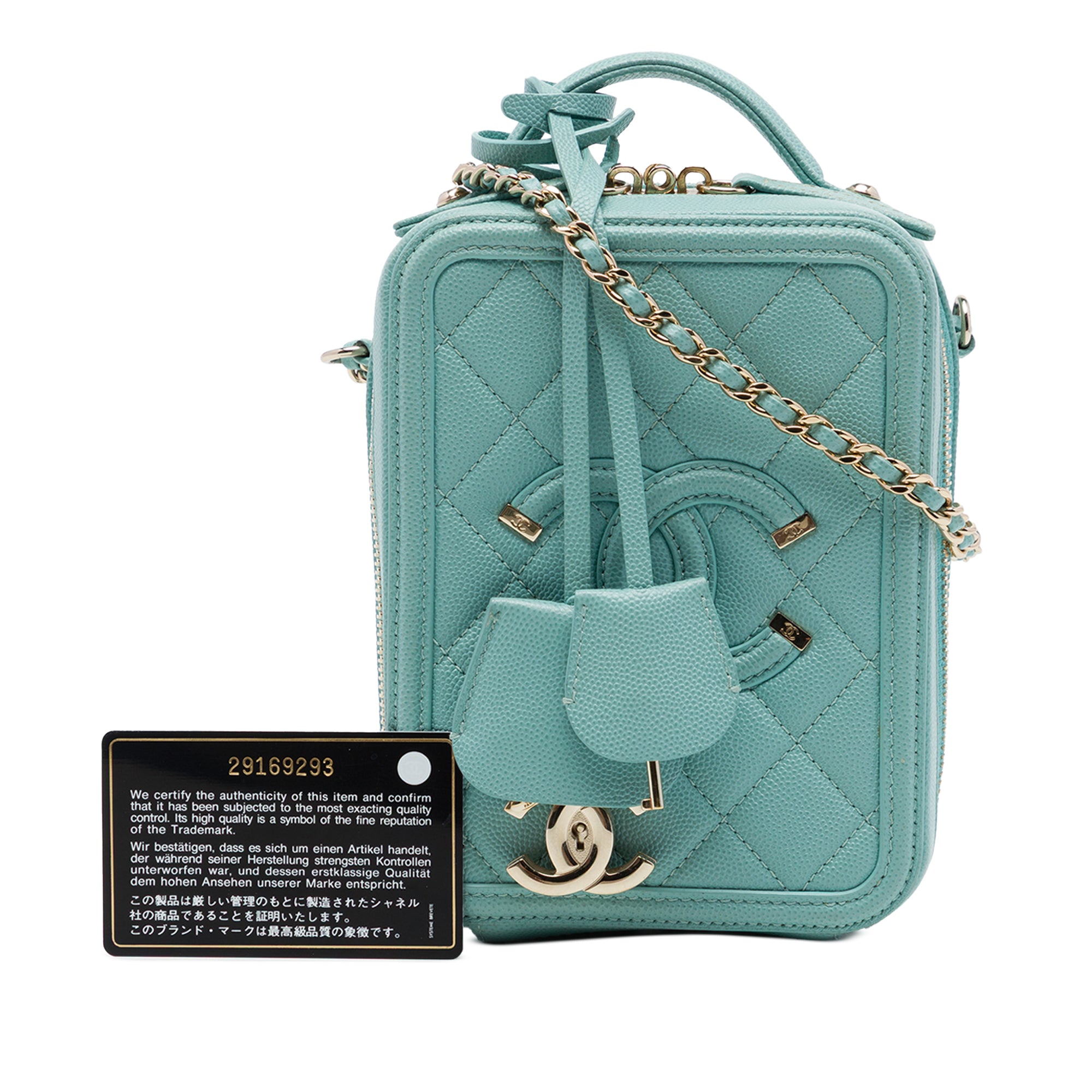 Chanel Caviar CC Filigree Vertical Vanity Case - image 7