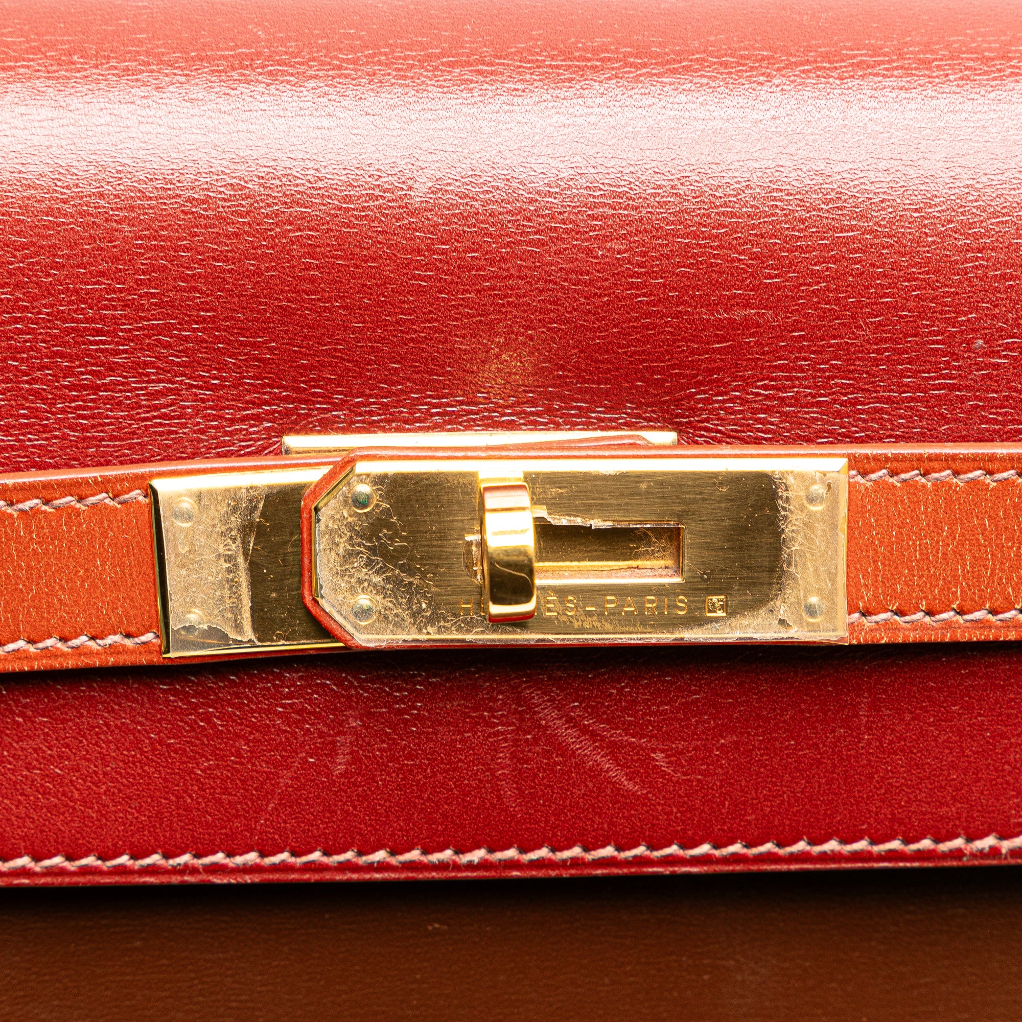 Hermès Tricolor Box Calf Kelly Sellier 32 - image 8