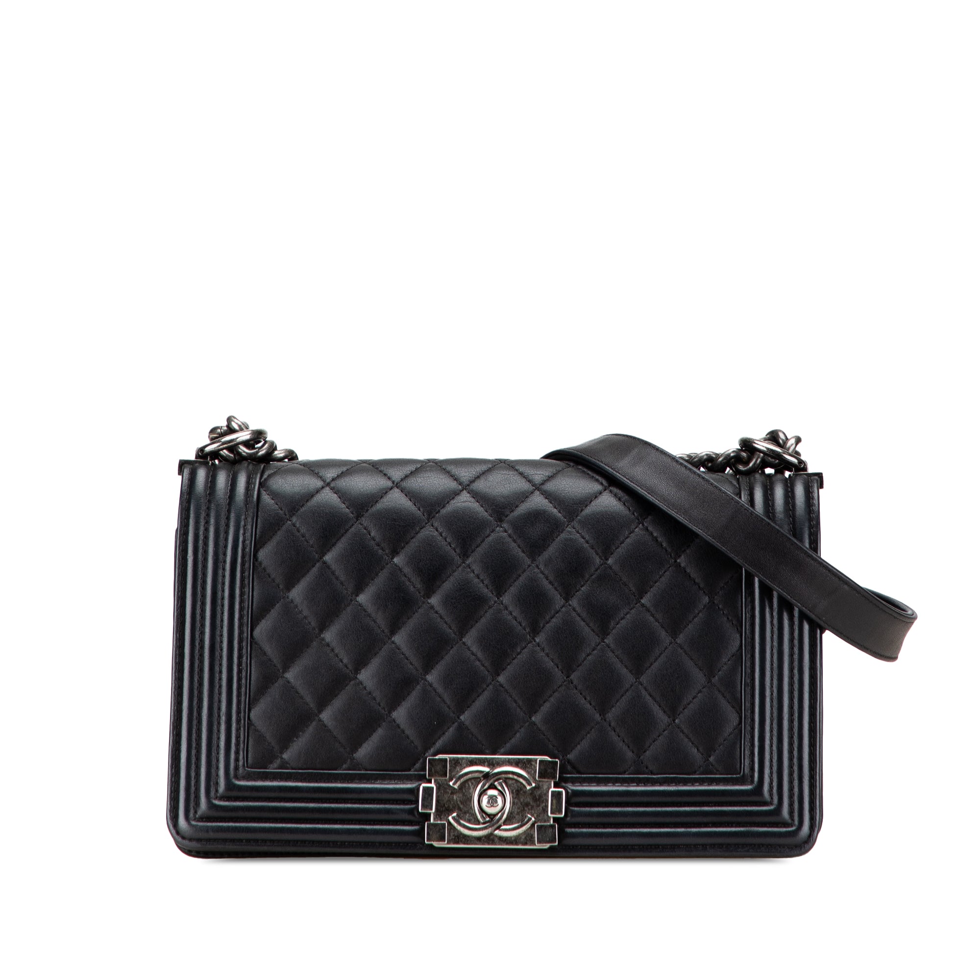 Chanel Old Medium Quilted Lambskin Boy Flap - image 1