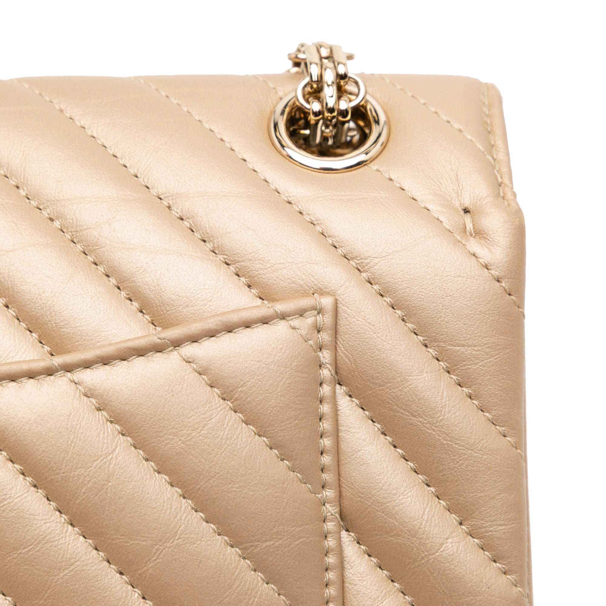 Chanel Reissue 2.55 Chevron Quilted Metallic Calfskin Single Flap 224 - image 7