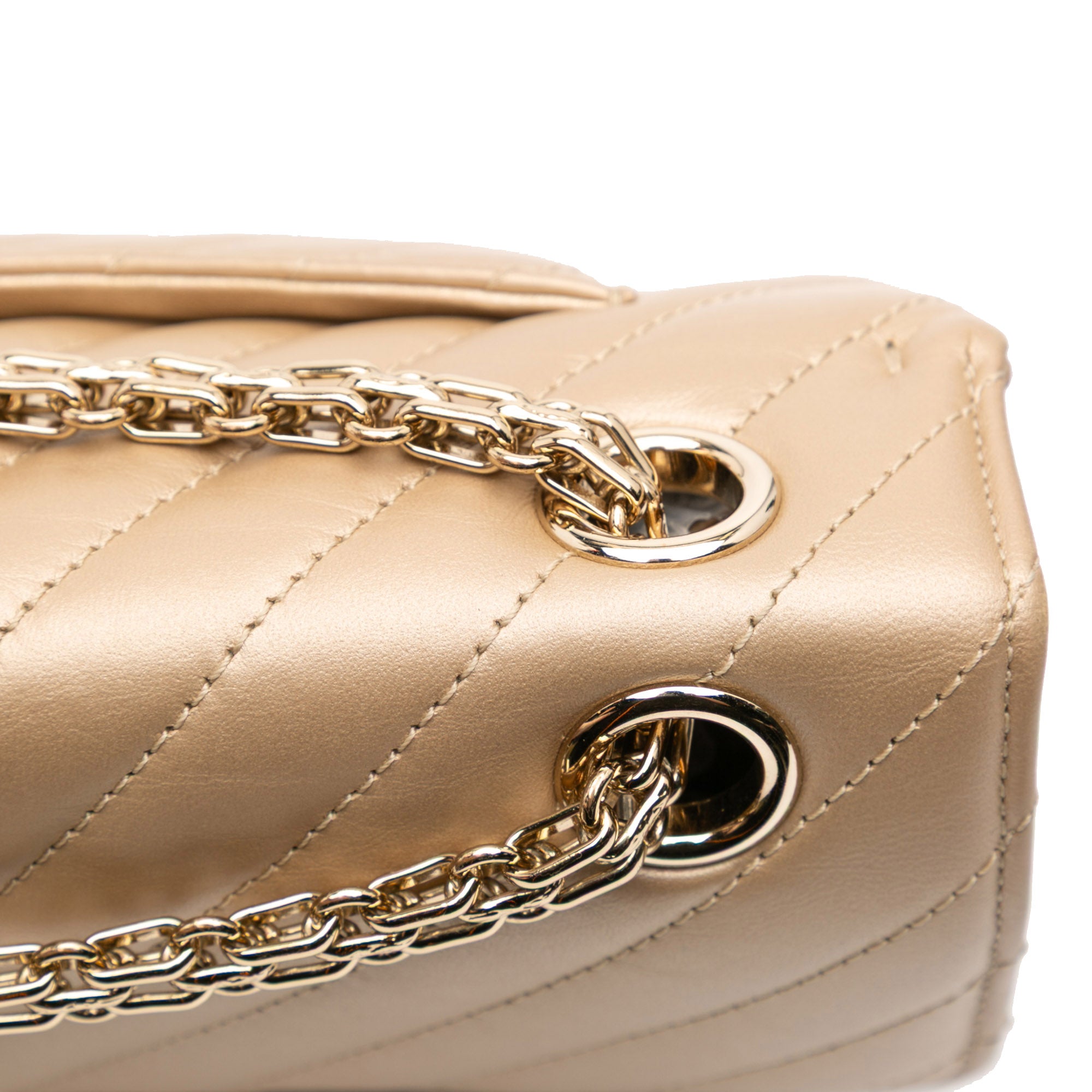 Chanel Reissue 2.55 Chevron Quilted Metallic Calfskin Single Flap 224 - image 8