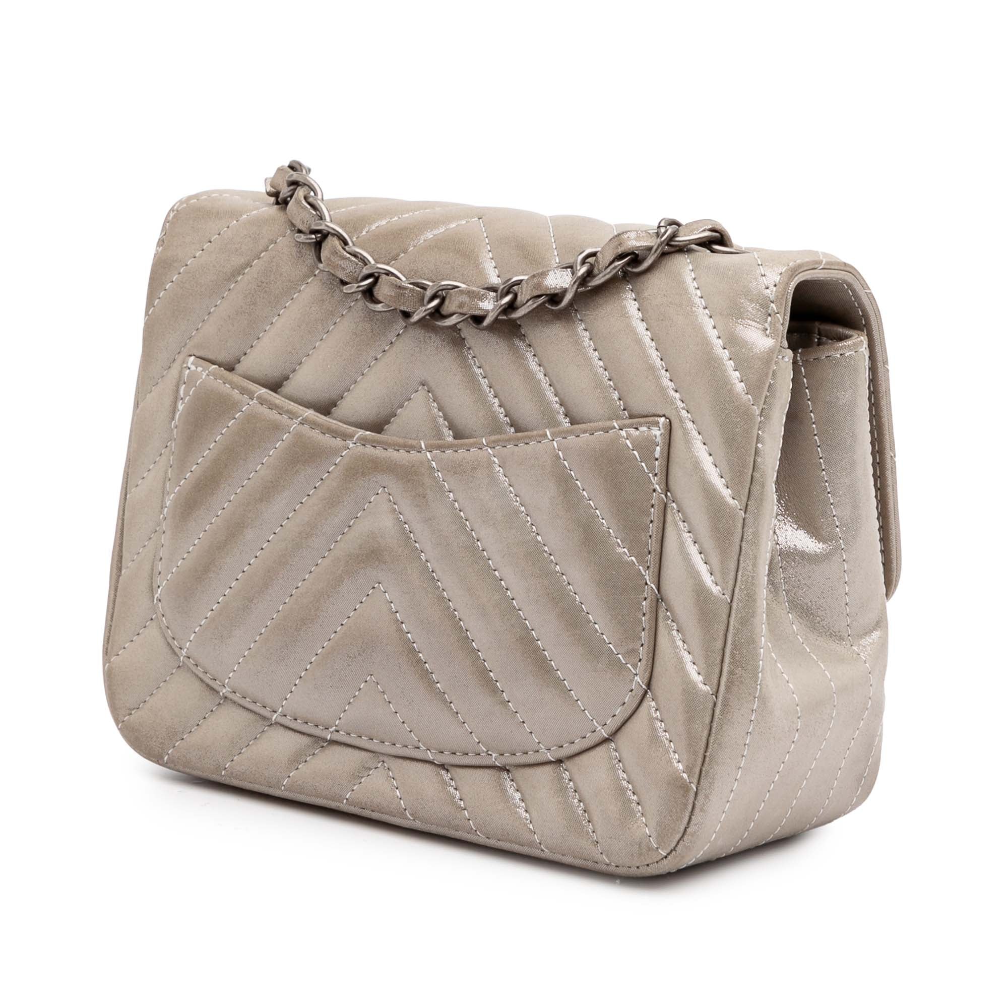 Chanel Mini Square Classic Chevron Iridescent Lambskin Single Flap - image 2