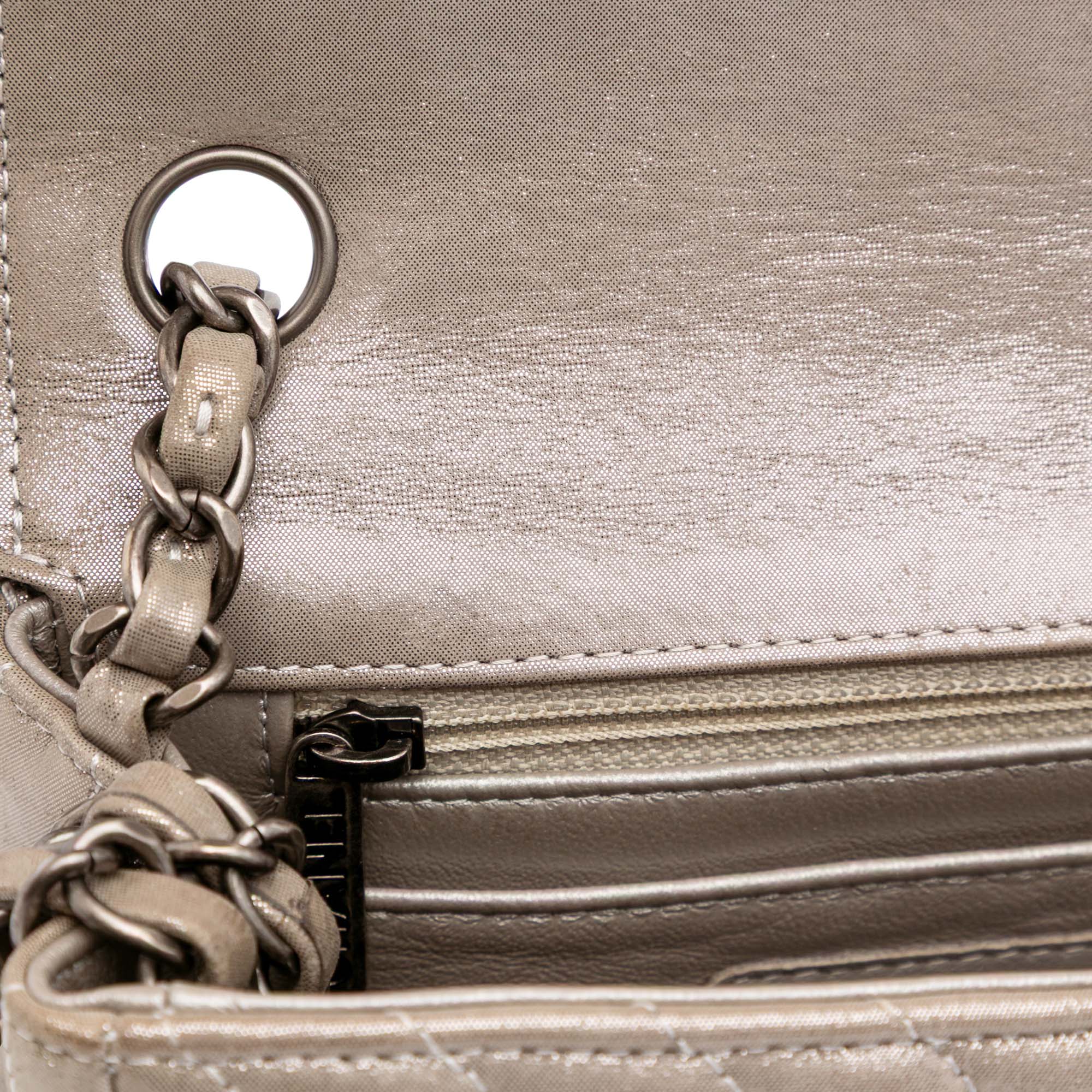 Chanel Mini Square Classic Chevron Iridescent Lambskin Single Flap - image 8
