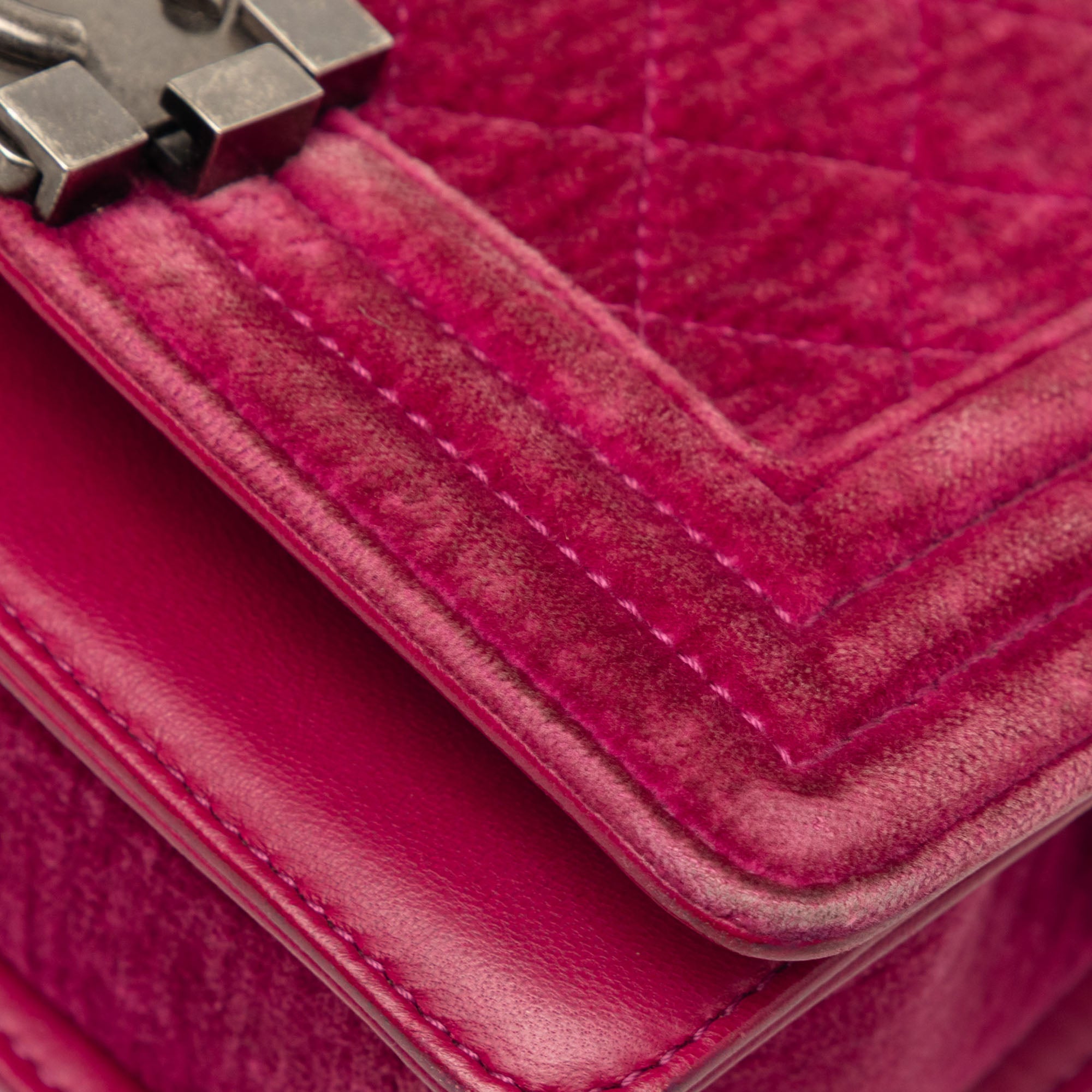 Chanel Small Quilted Velvet Boy Flap - image 7