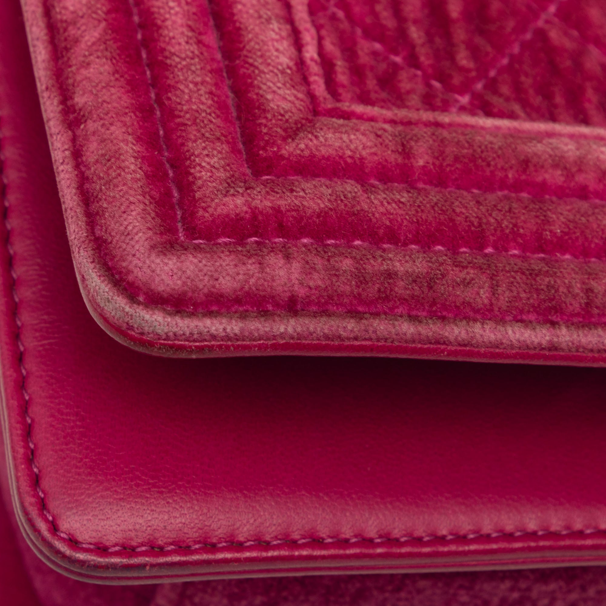 Chanel Small Quilted Velvet Boy Flap - image 8