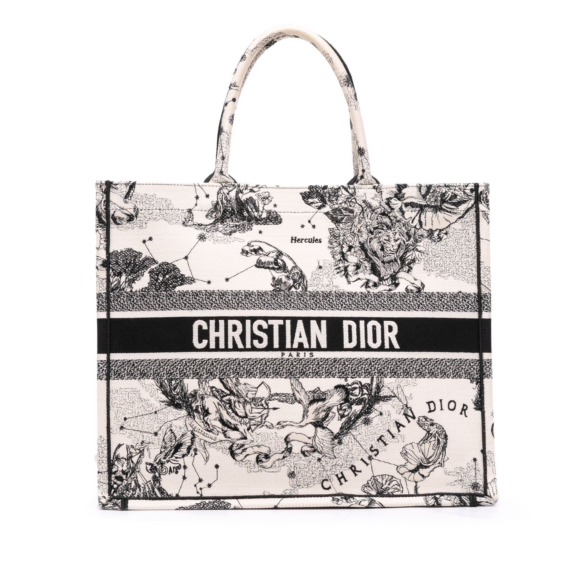 Dior Large Canvas Embroidered Zodiac Toile De Jouy Book Tote - image 1
