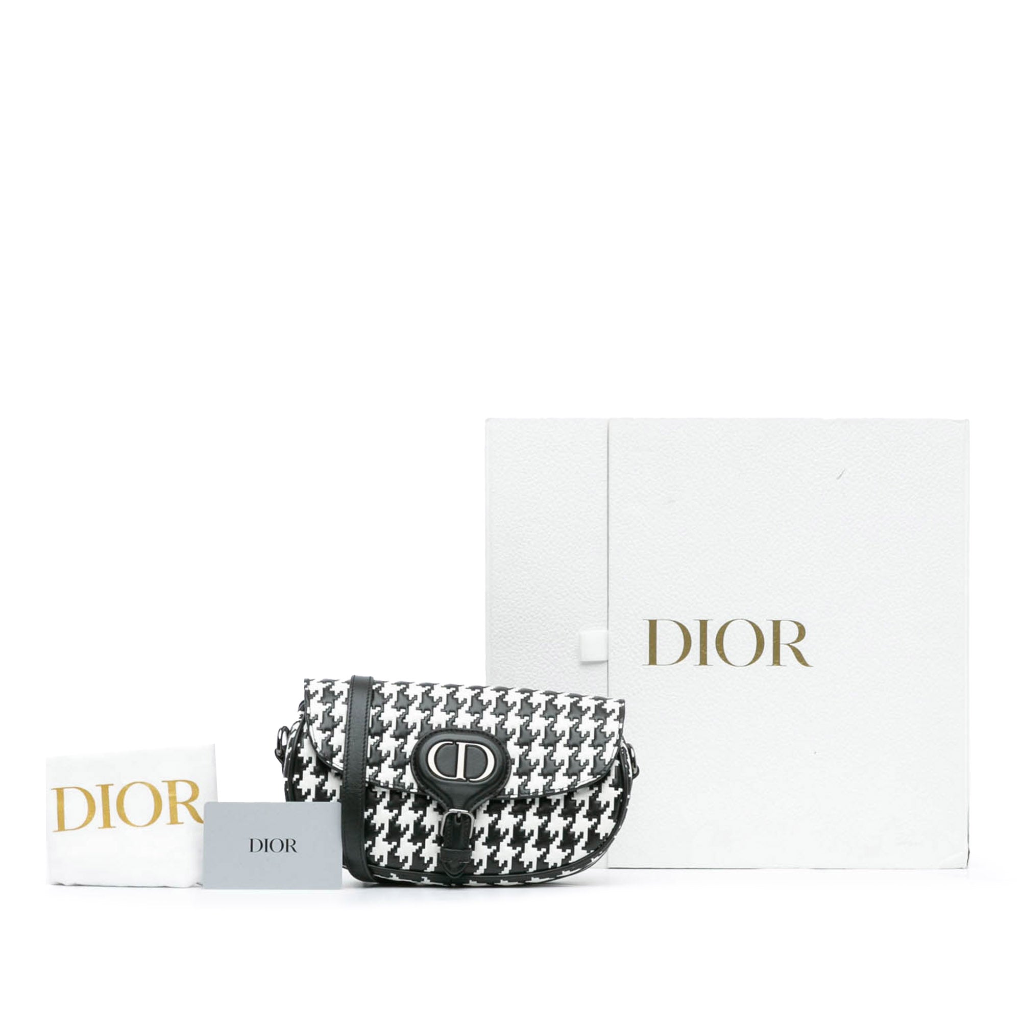Dior Embossed Calfskin Houndstooth Bobby East West Crossbody - image 8