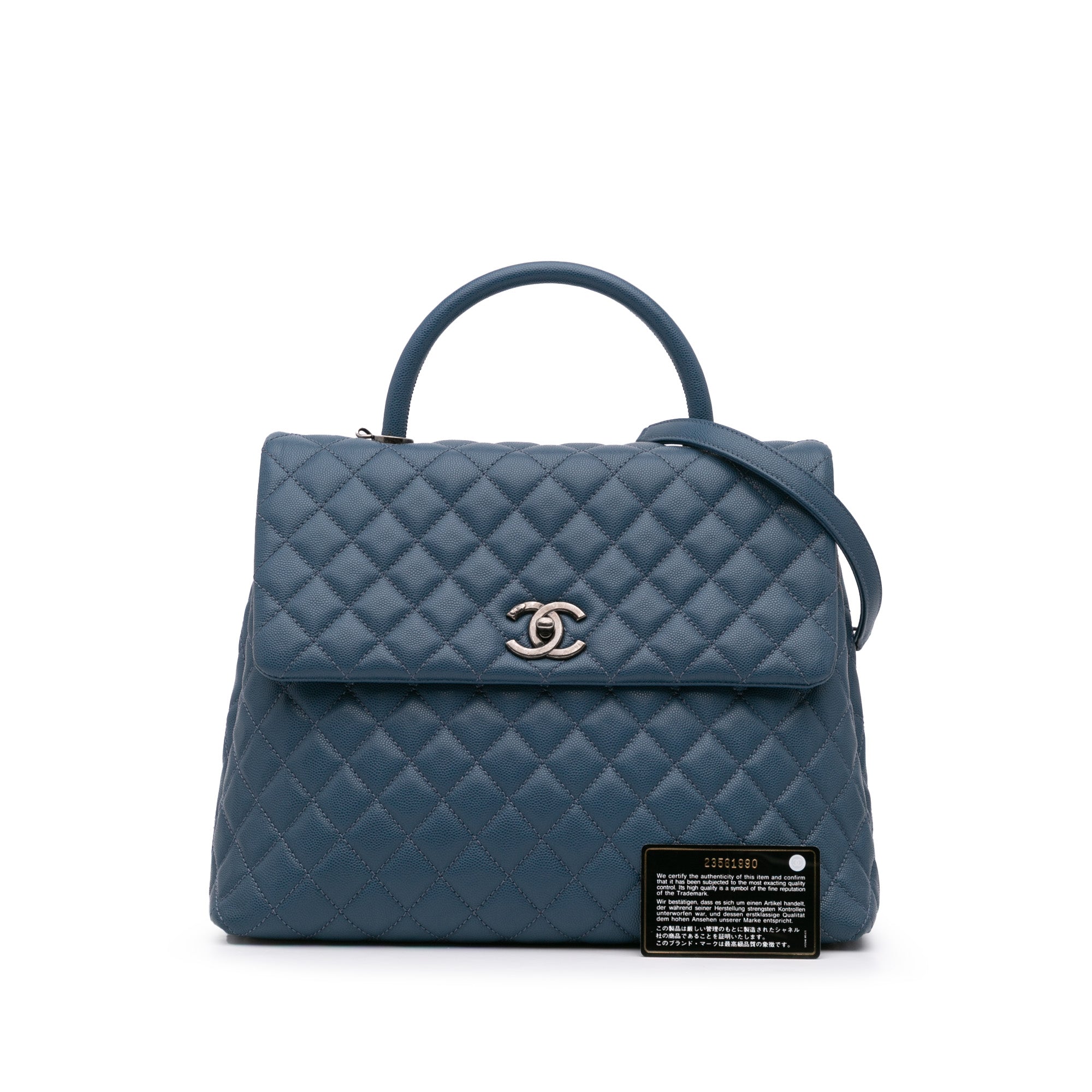 Chanel Large Caviar Coco Top Handle Bag - image 15