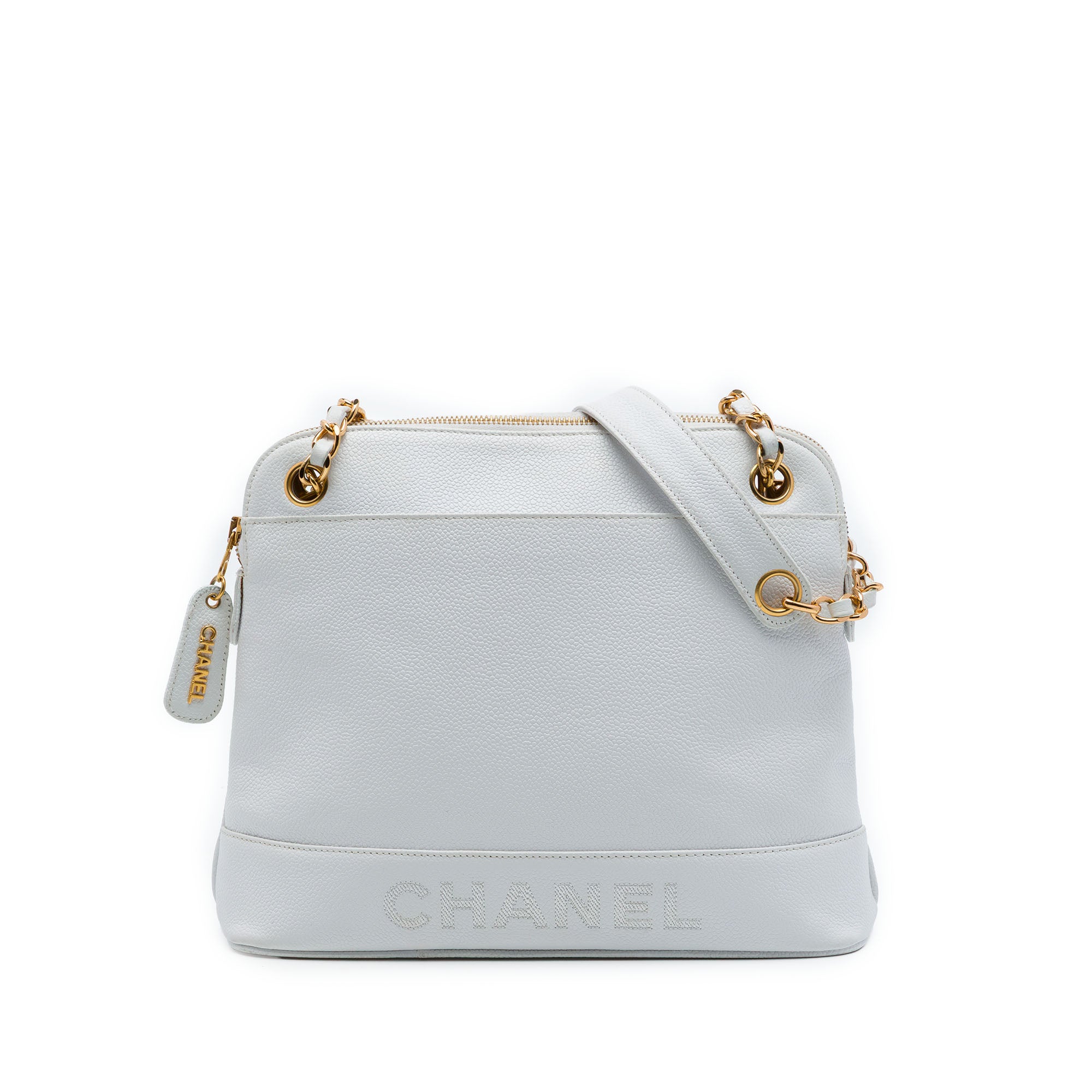 Chanel Caviar Logo Chain Shoulder Bag - image 1