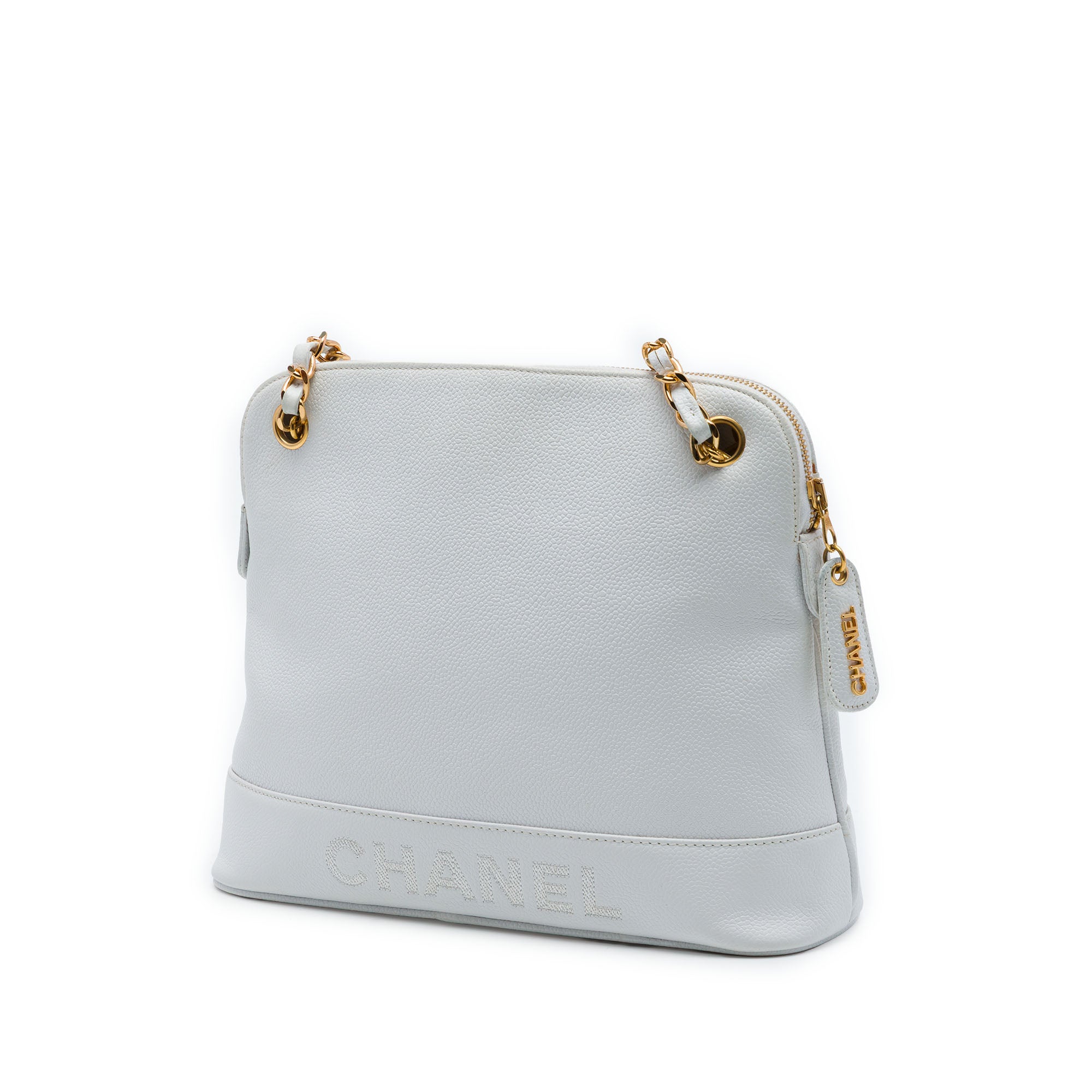 Chanel Caviar Logo Chain Shoulder Bag - image 2