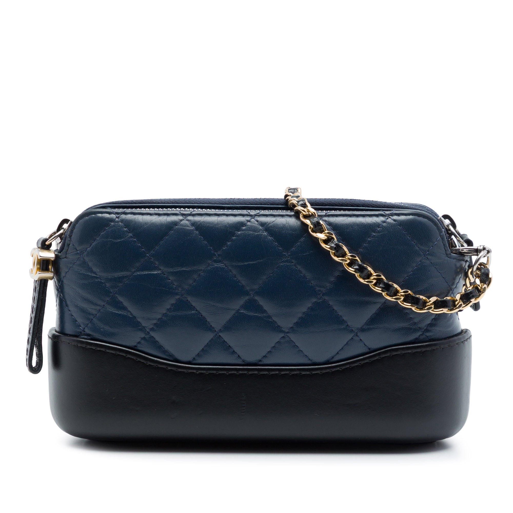 Chanel Bicolor Aged Calfskin Gabrielle Double Zip Clutch with Chain - image 1