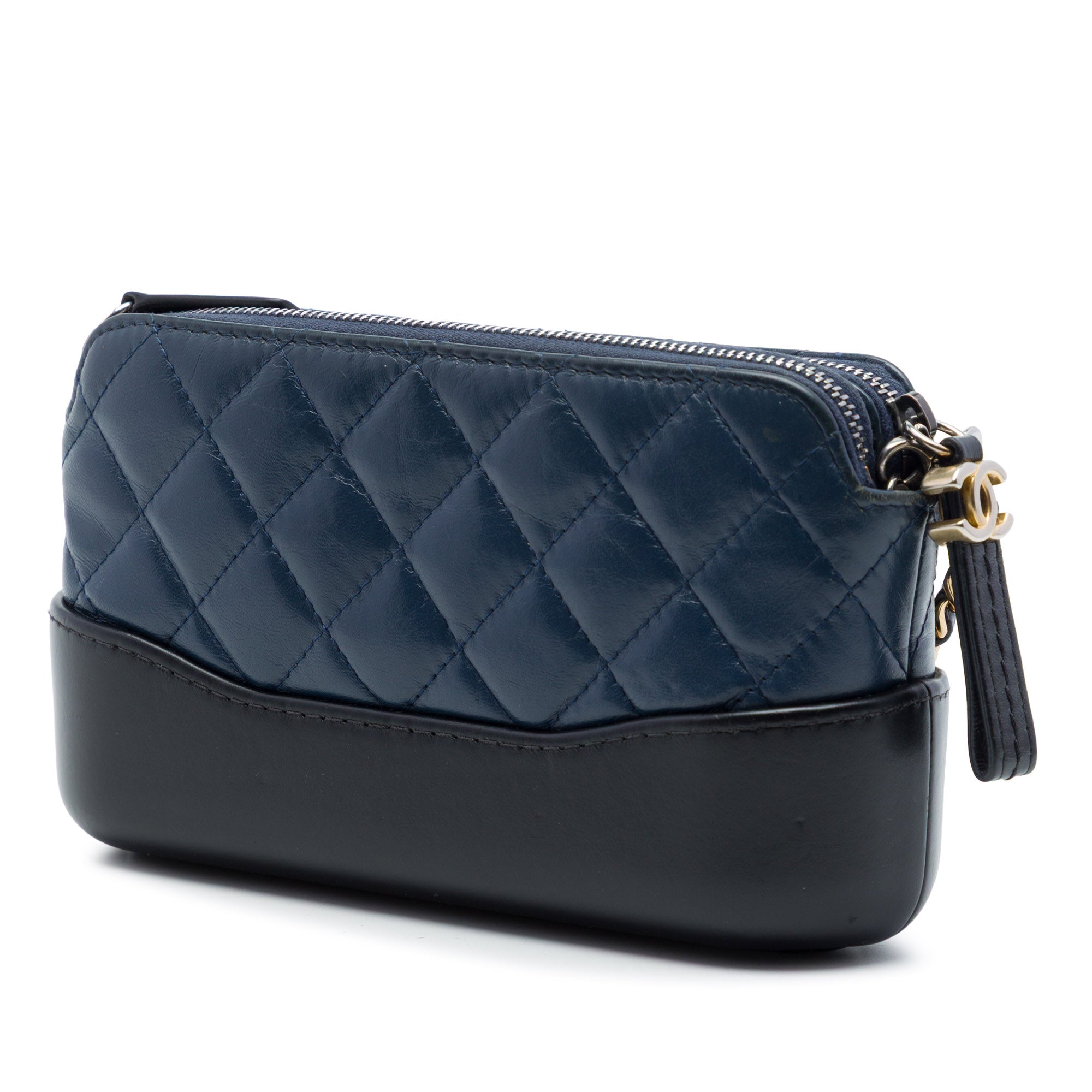 Chanel Bicolor Aged Calfskin Gabrielle Double Zip Clutch with Chain - image 2