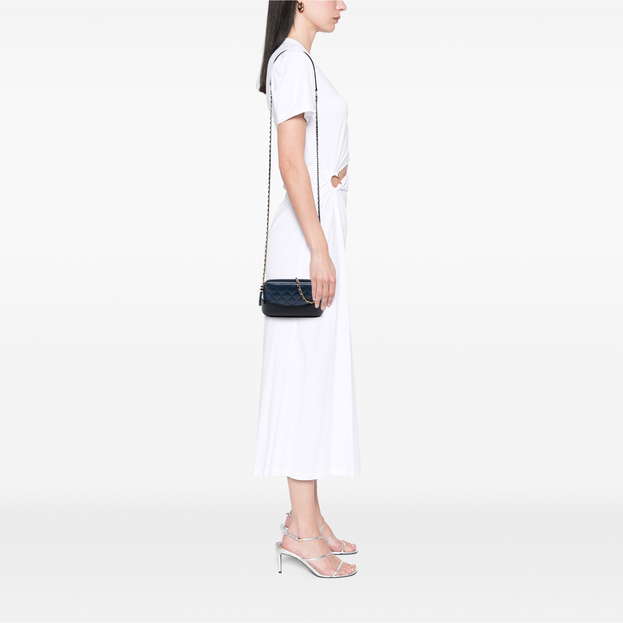 Chanel Bicolor Aged Calfskin Gabrielle Double Zip Clutch with Chain - image 6