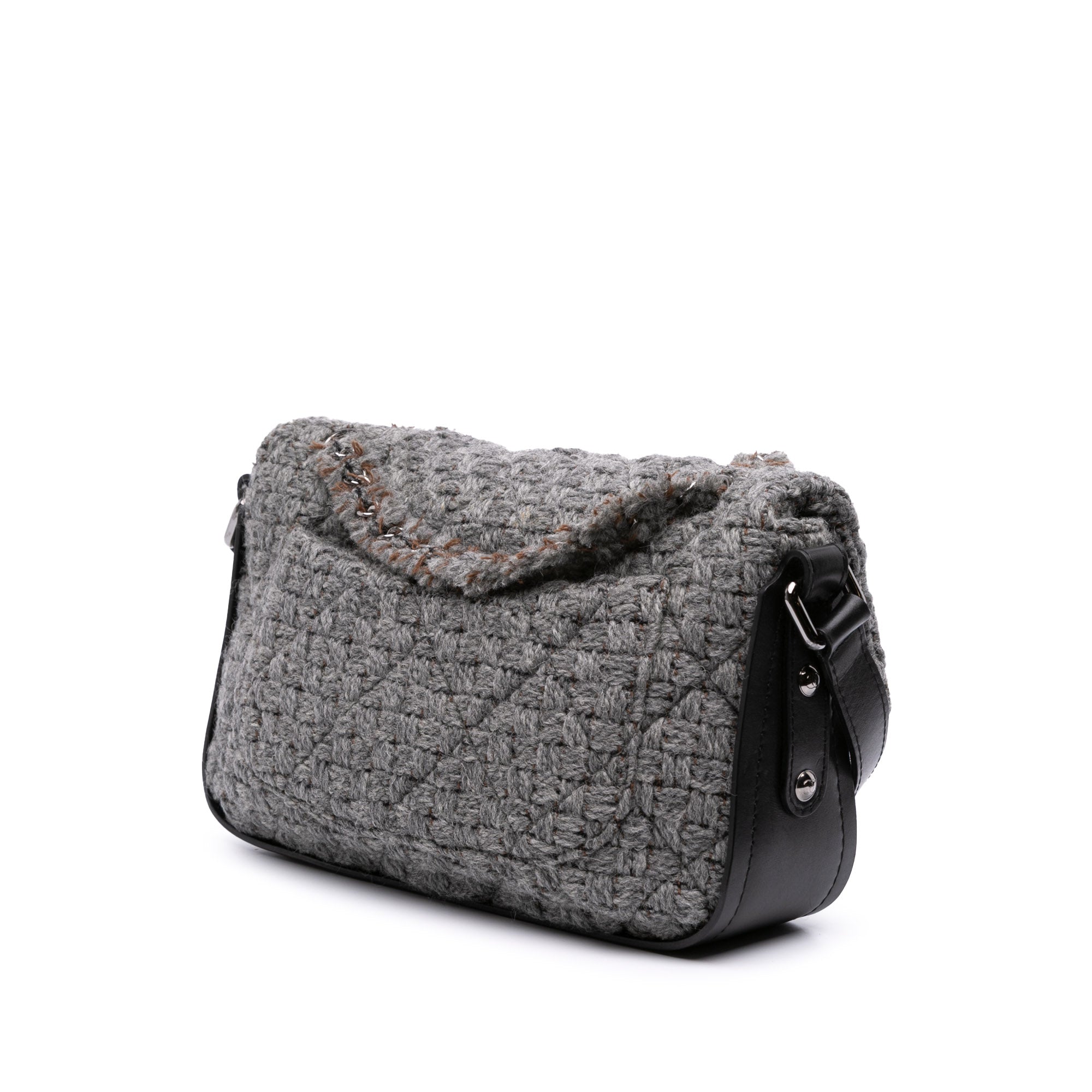 Chanel Quilted Wool and Calfskin Single Flap - image 2