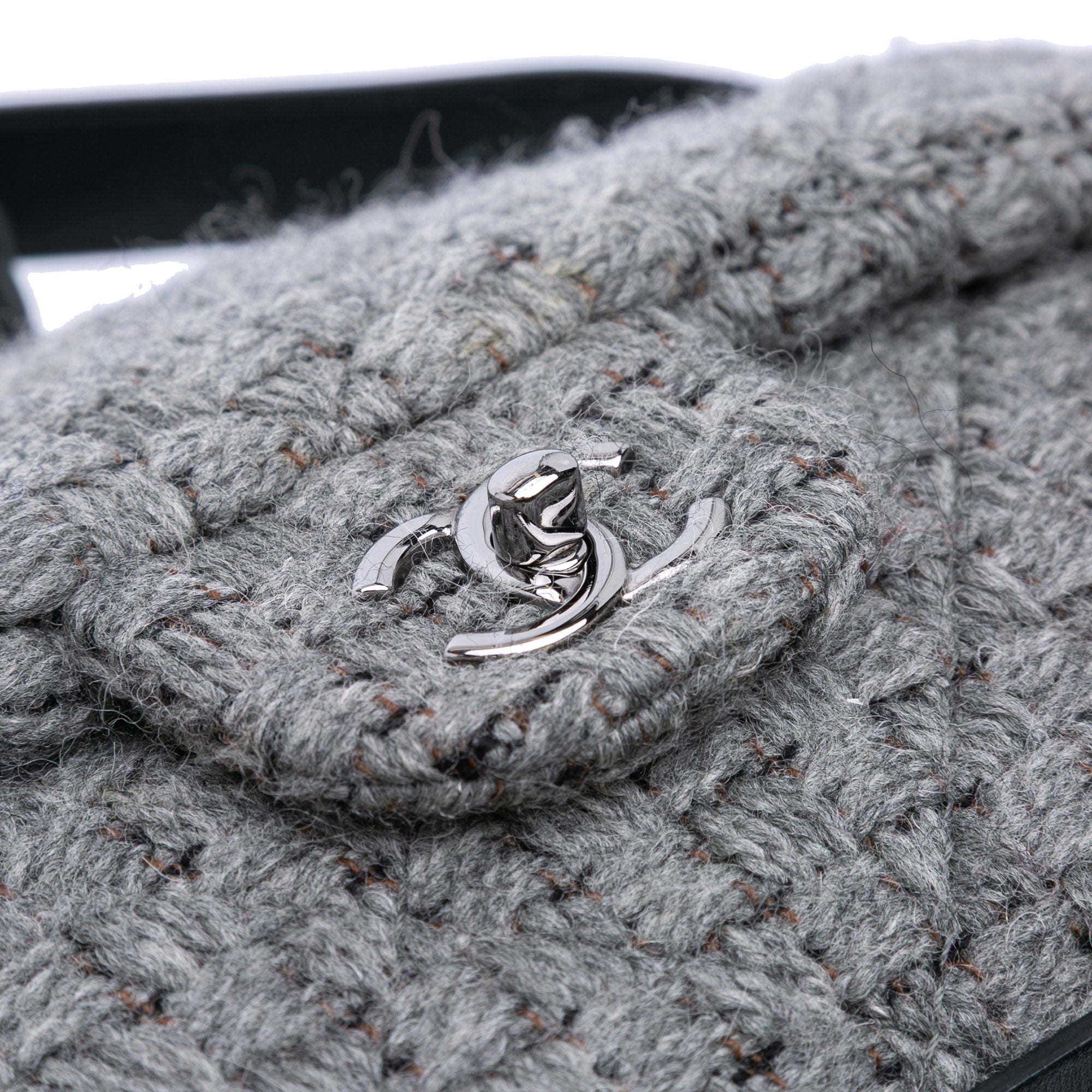Chanel Quilted Wool and Calfskin Single Flap - image 7