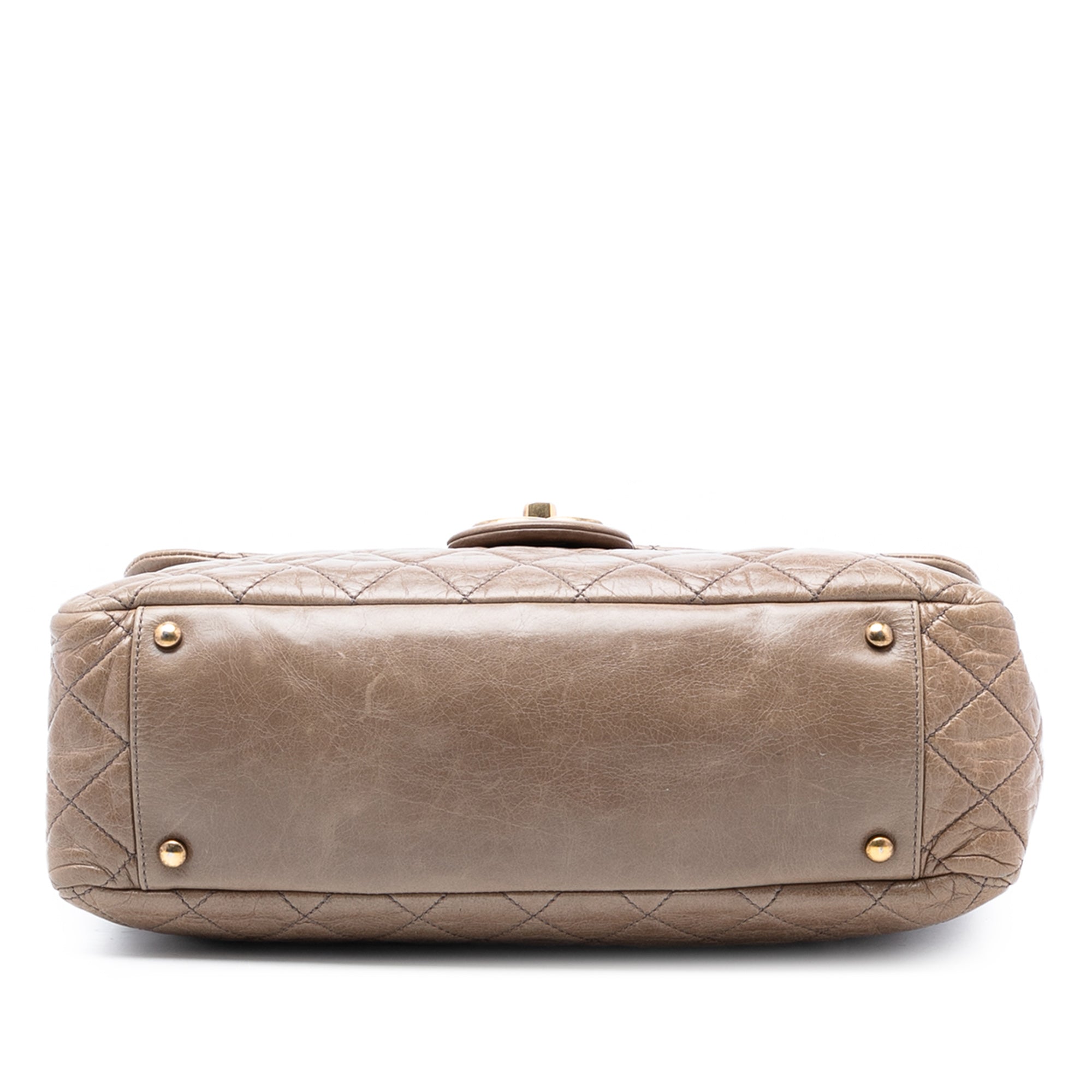 Chanel Large Glazed Calfskin Castle Rock Top Handle Flap - image 3