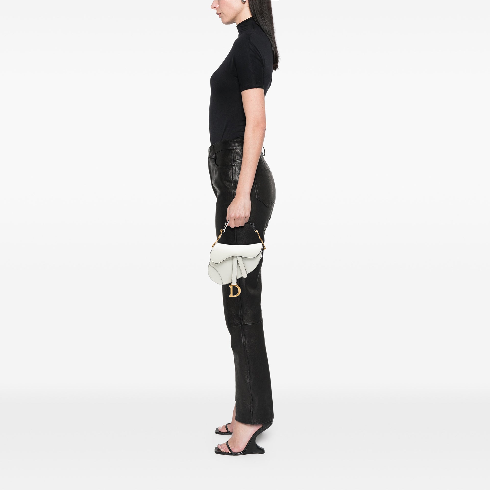 Dior Mini Grained Calfskin Saddle Bag - image 7