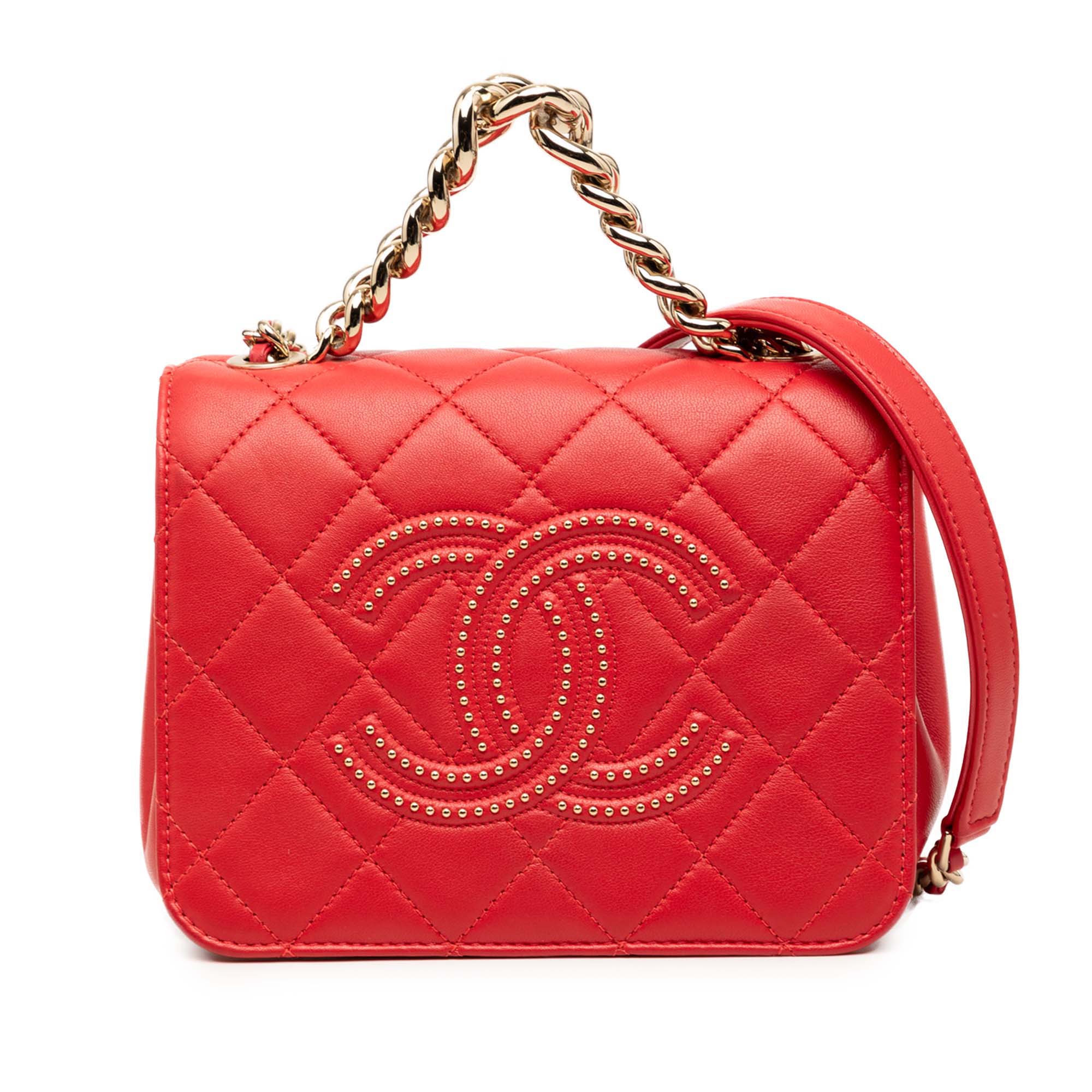 Chanel Quilted Lambskin Studded Beauty Begins Flap - image 1