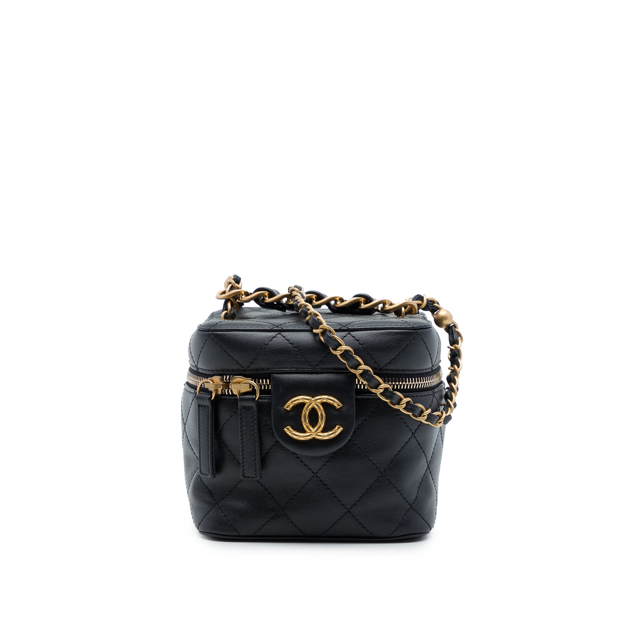 Chanel Small Quilted Calfskin Chain Bar Vanity Case with Chain - image 1