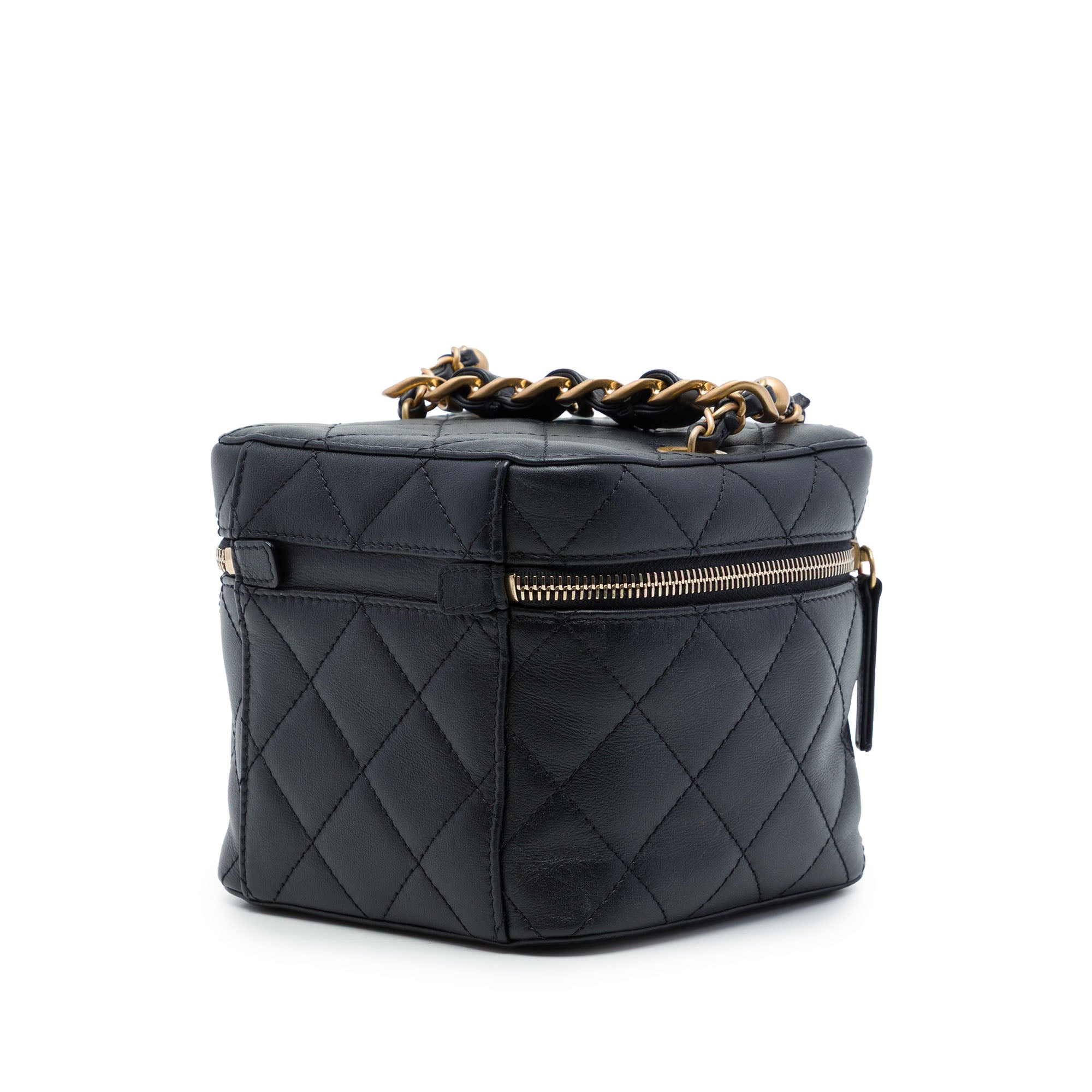 Chanel Small Quilted Calfskin Chain Bar Vanity Case with Chain - image 2