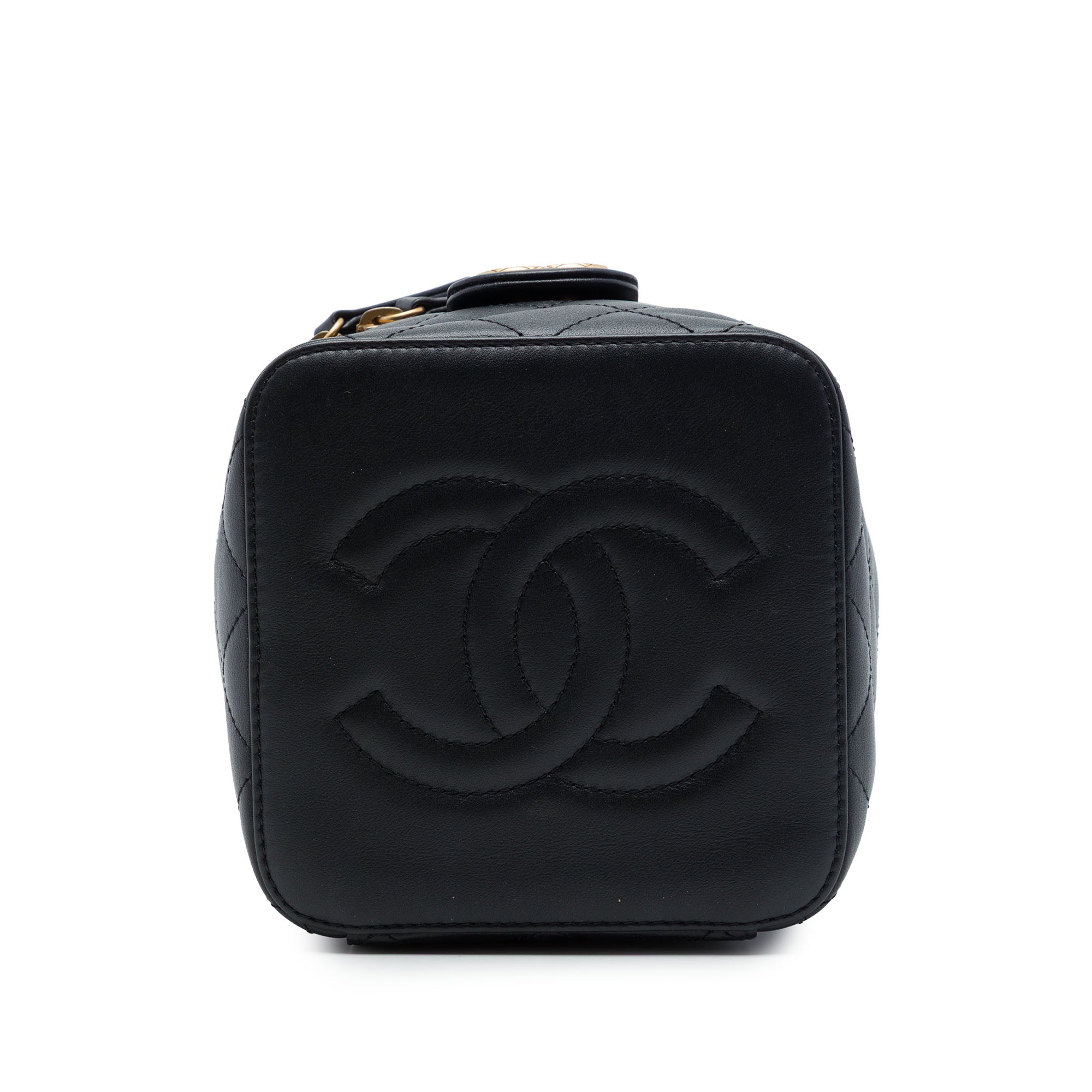Chanel Small Quilted Calfskin Chain Bar Vanity Case with Chain - image 3