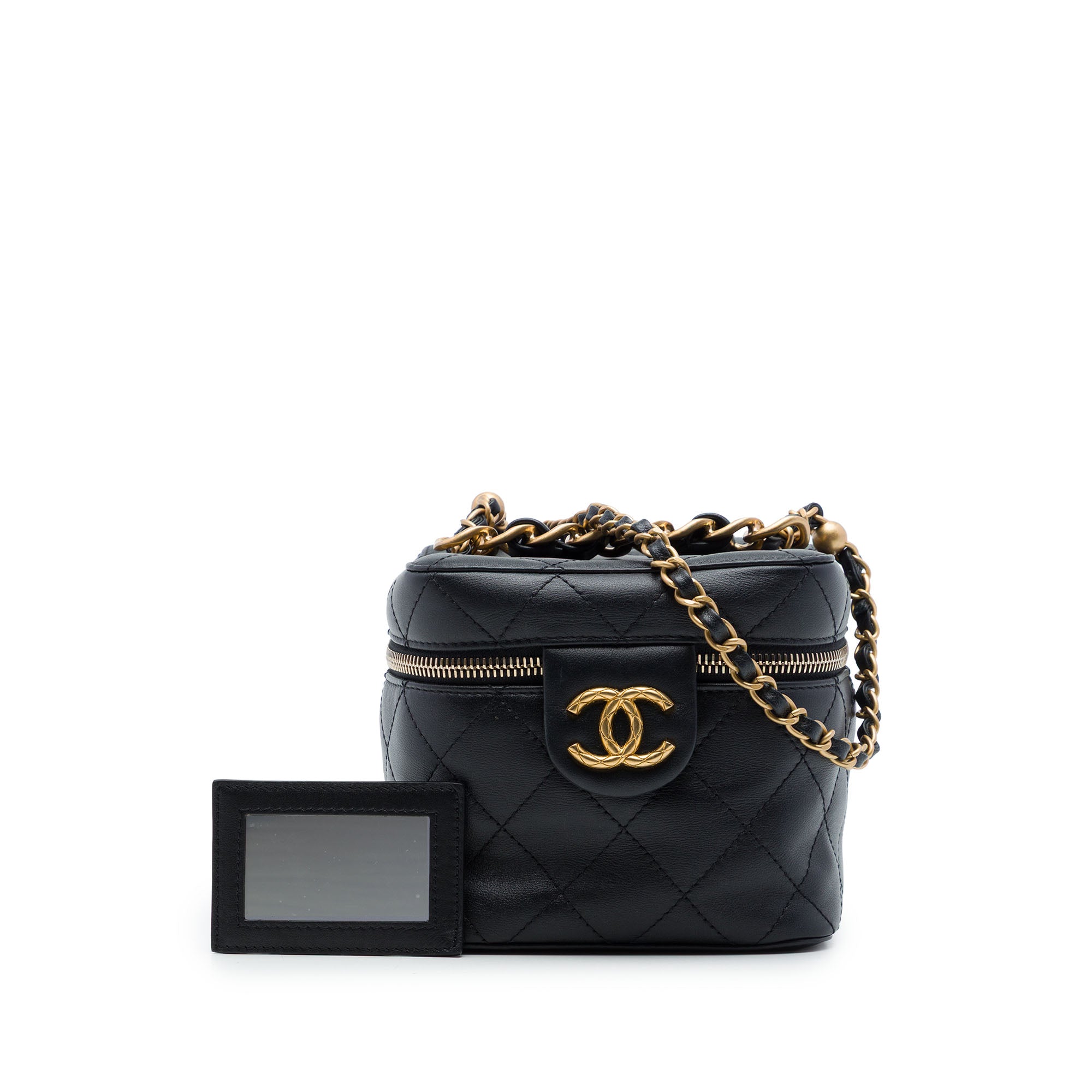 Chanel Small Quilted Calfskin Chain Bar Vanity Case with Chain - image 7